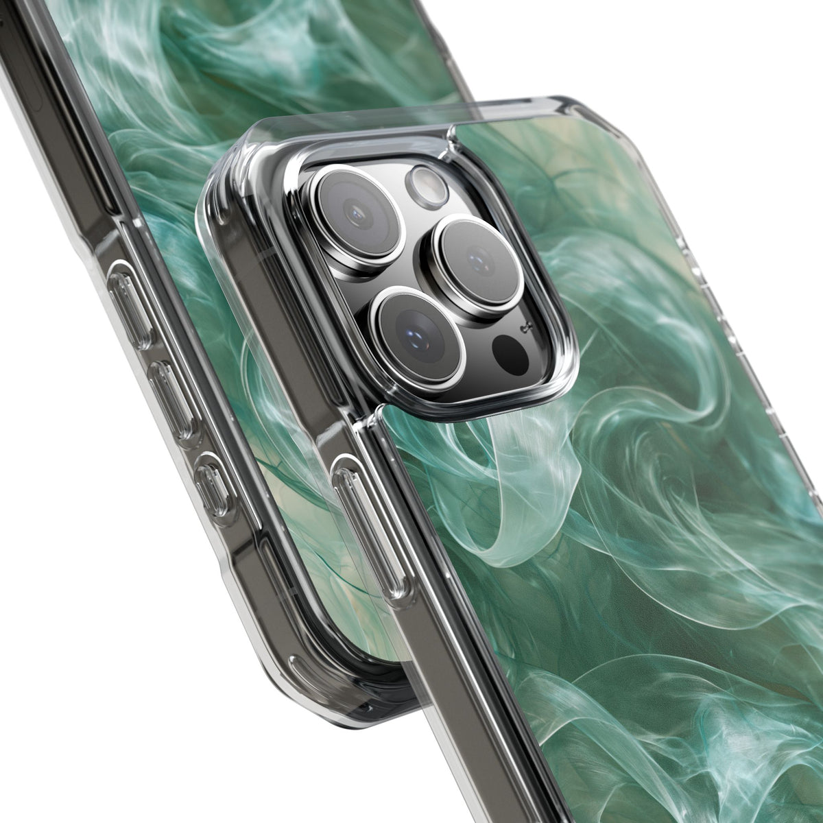 Translucent Aqua Flow · Clear Impact Magnetic Phone Case for iPhone · Teal