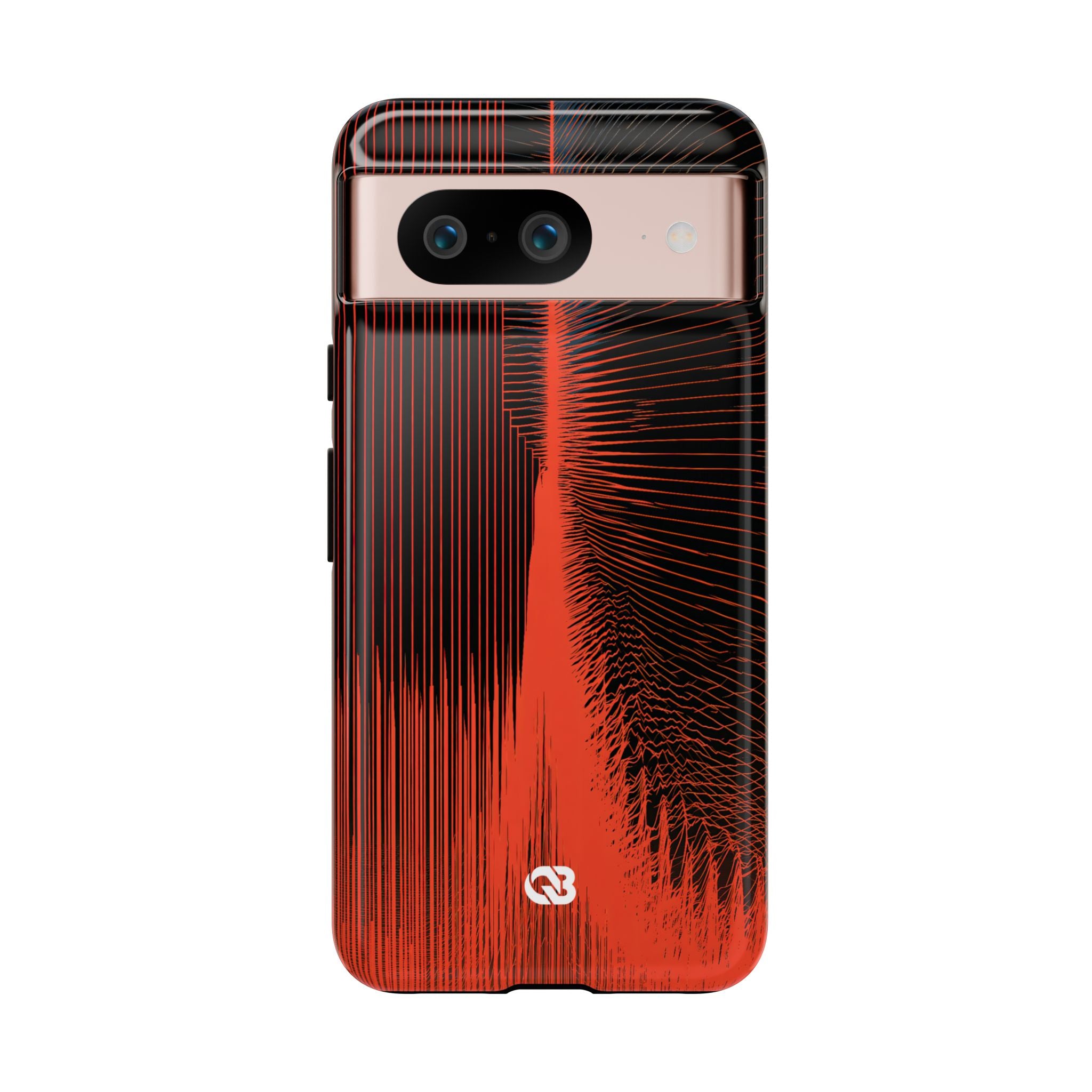 Red Tough Phone Case for Google Pixel - Crimson Frequency Pulse