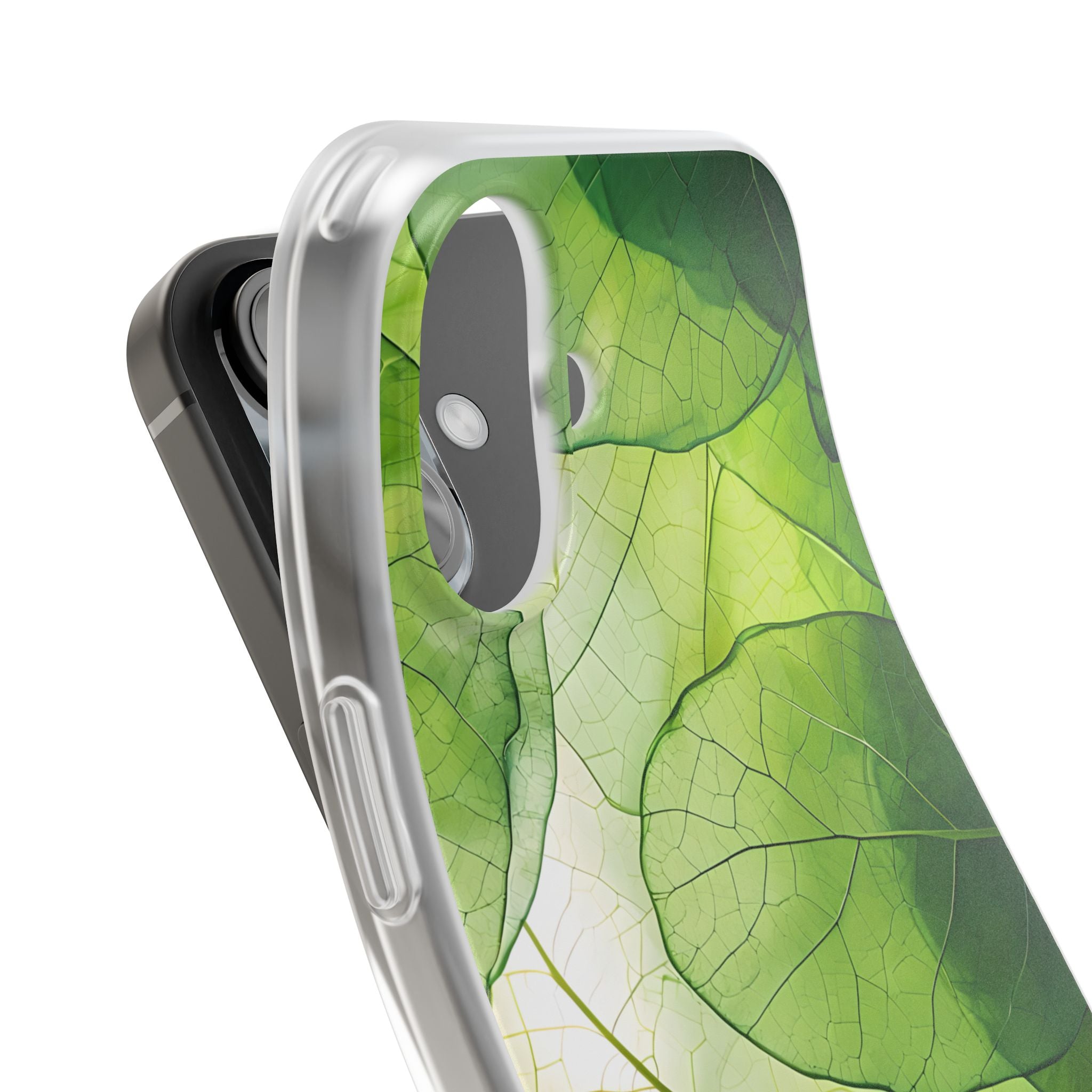 Emerald Leaf Veins · Soft Phone Case for iPhone