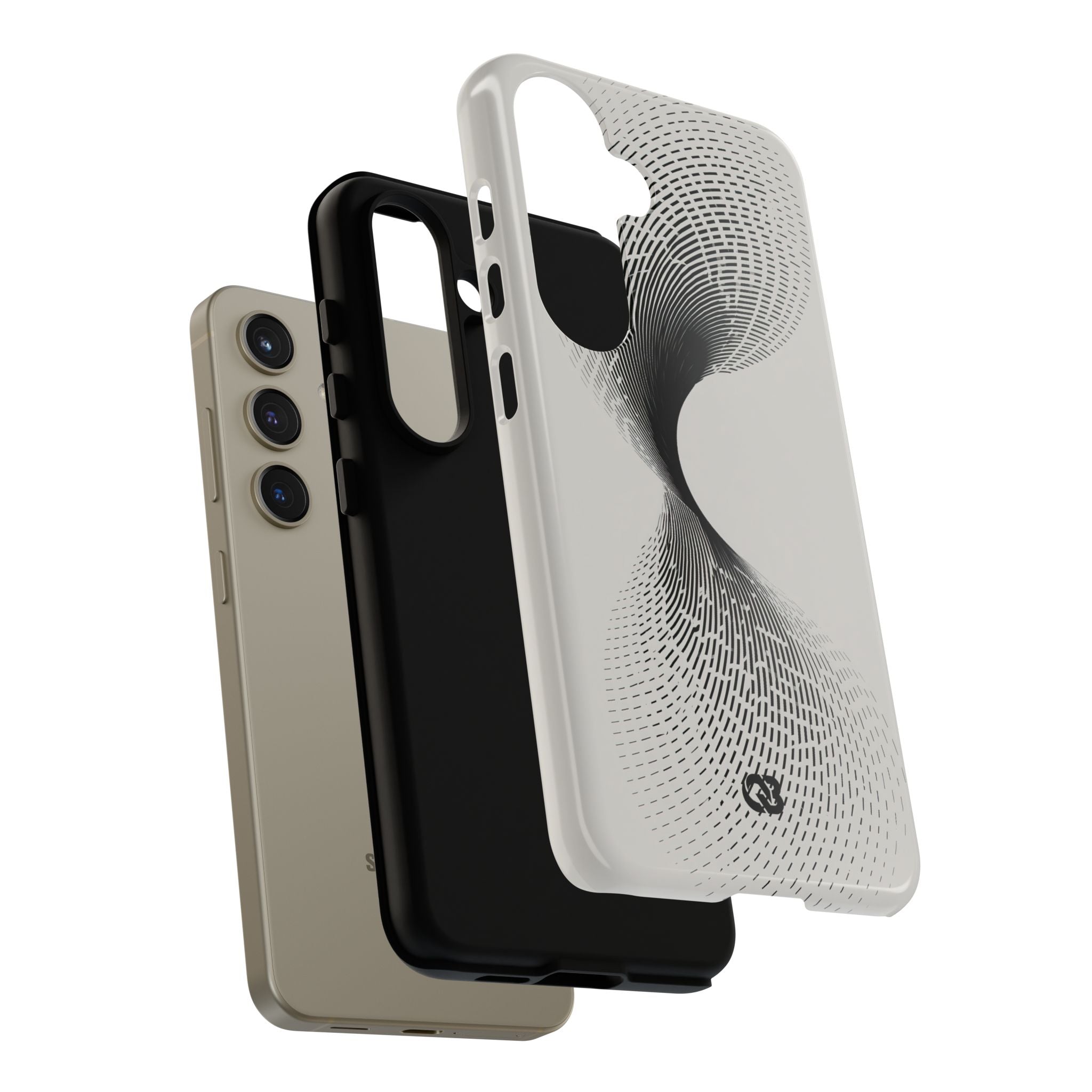 White Tough Phone Case for Samsung - Linear Torsion Grid