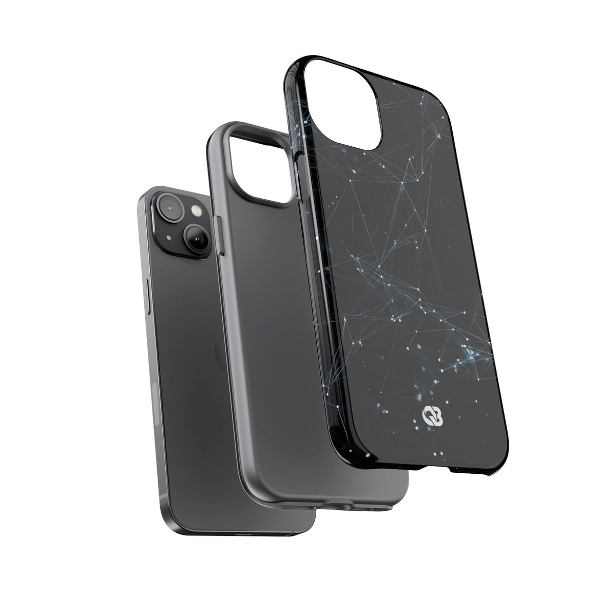 Black Tough Phone Case for iPhone - Arctic Neural Mesh