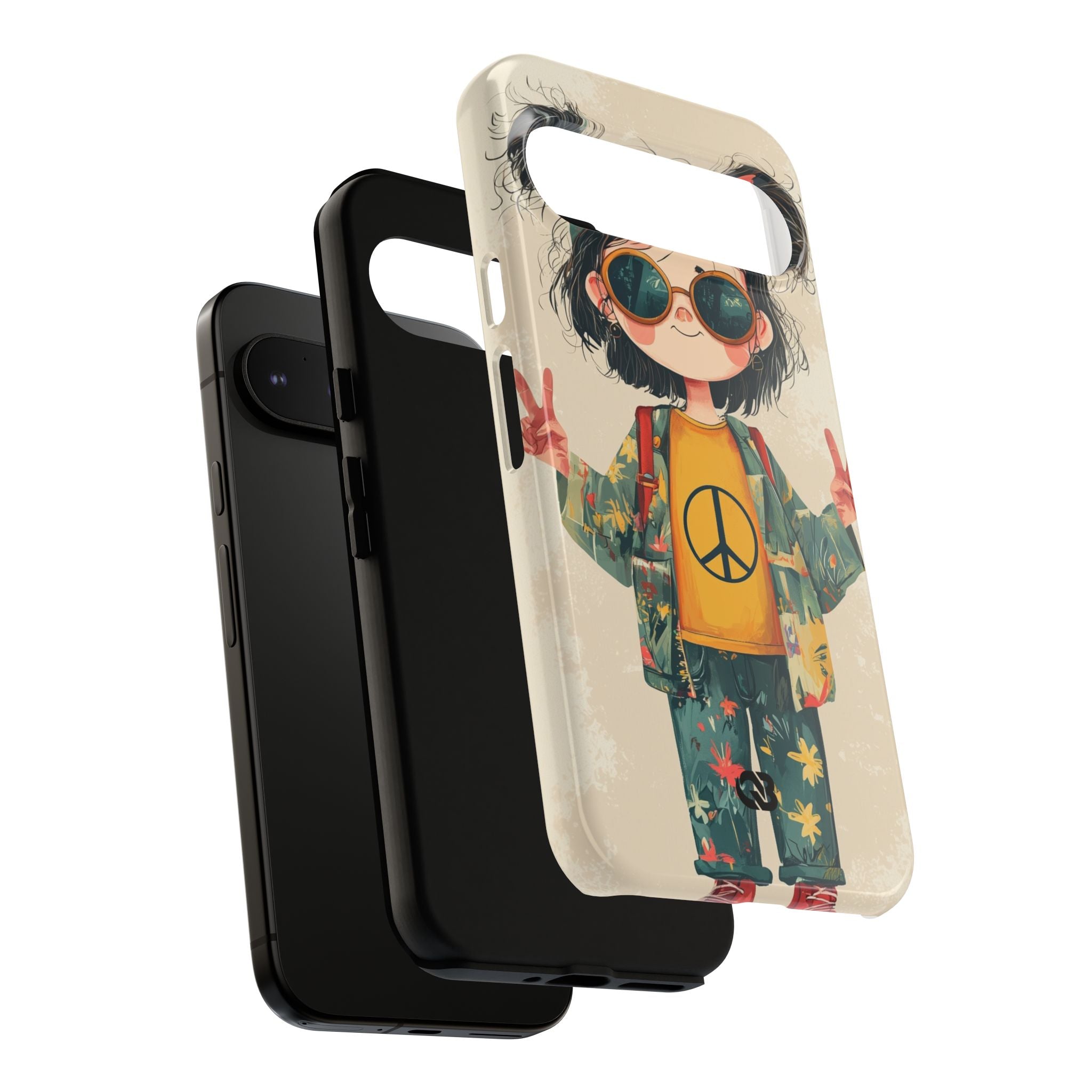 Retro Peace Girl · Coque de téléphone Tough pour Google Pixel