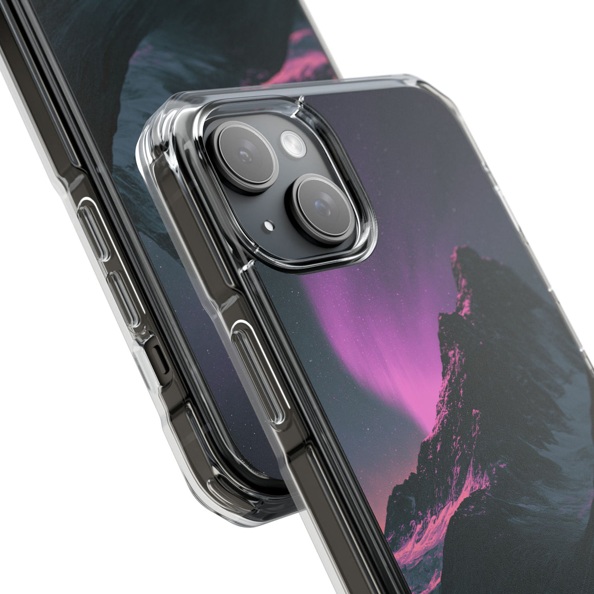 Arctic Aurora Summit · Clear Impact Magnetic Phone Case for iPhone · Black