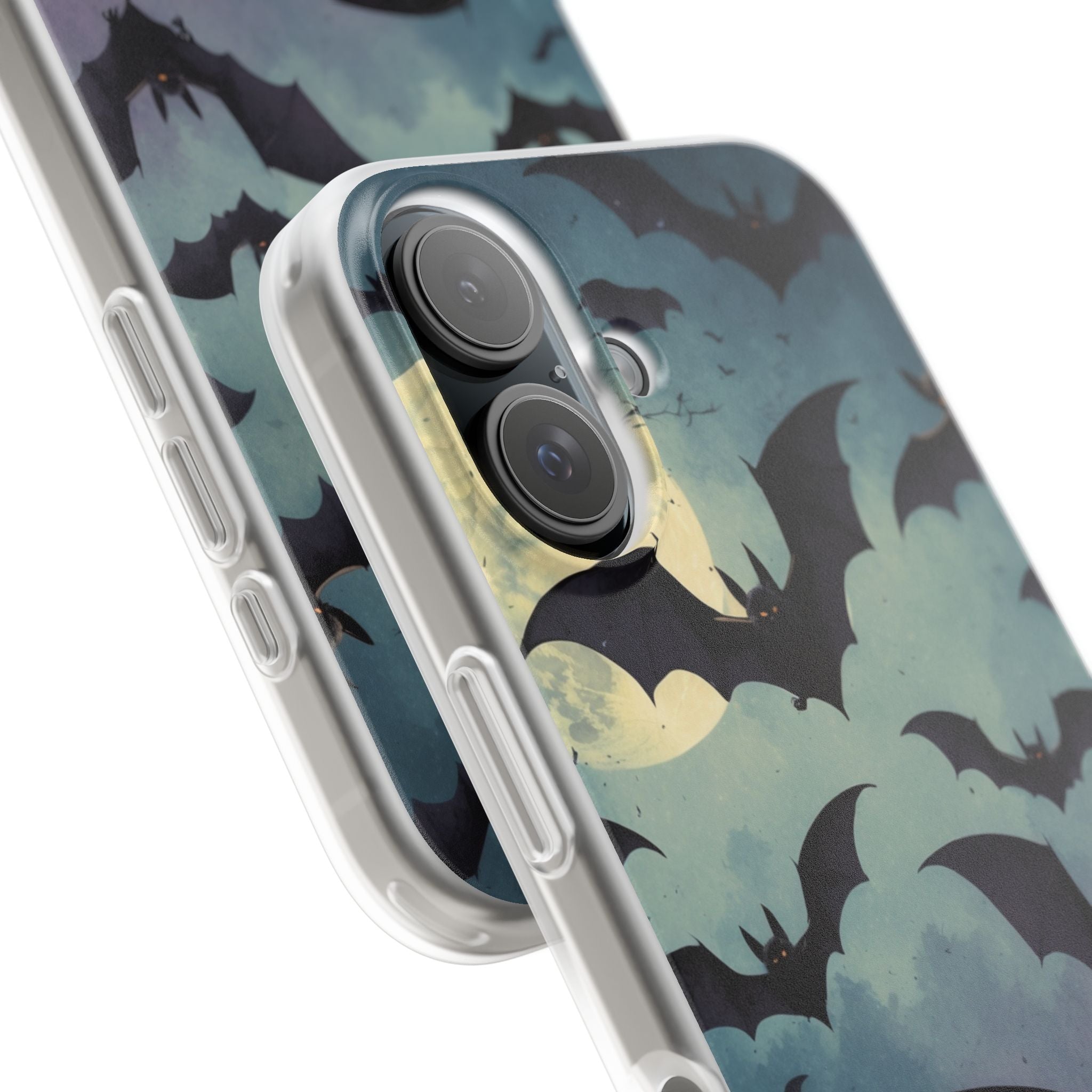 Glowing Bat Swarm iPhone 16 Case - Soft