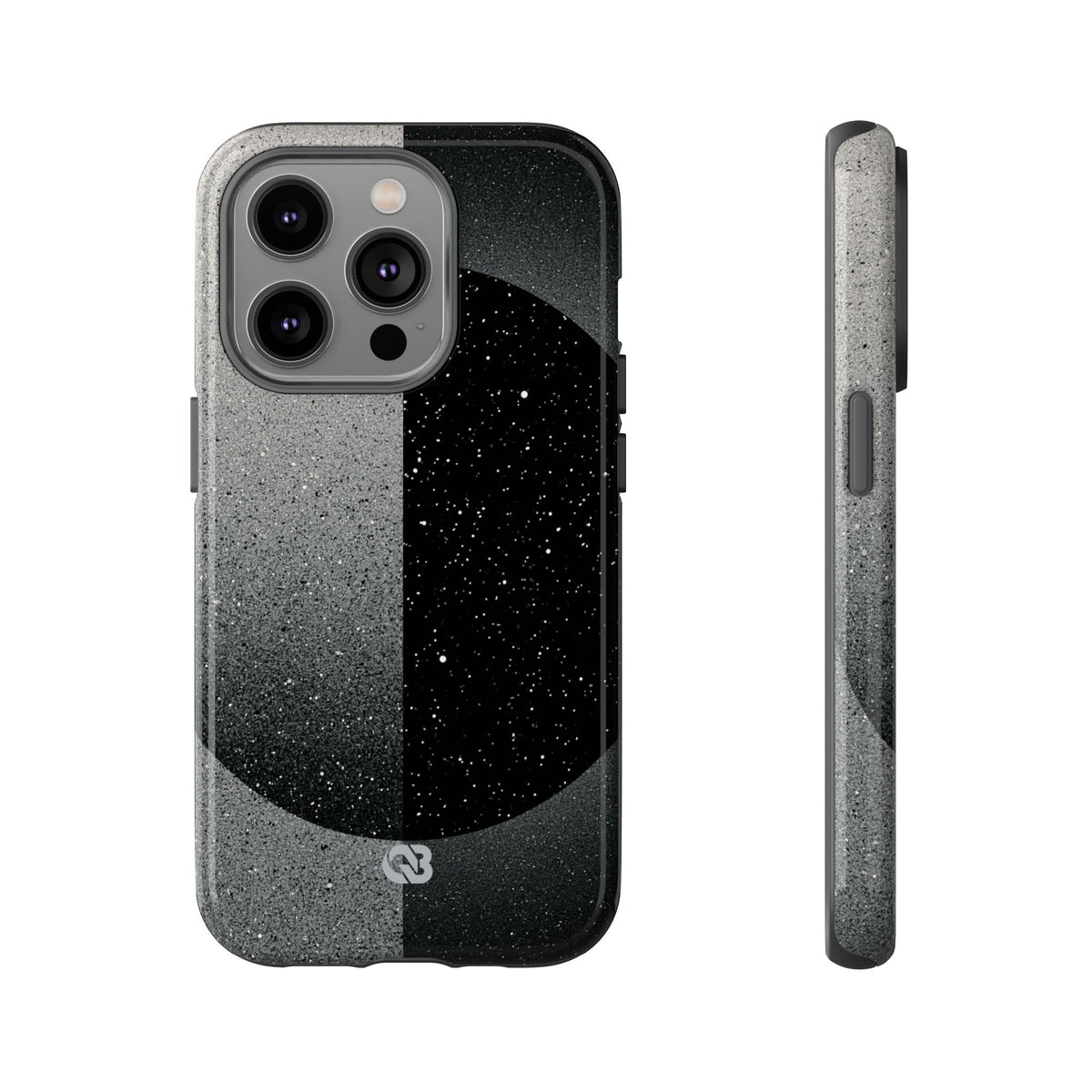 Black Tough Phone Case for iPhone - Lunar Static Orbit