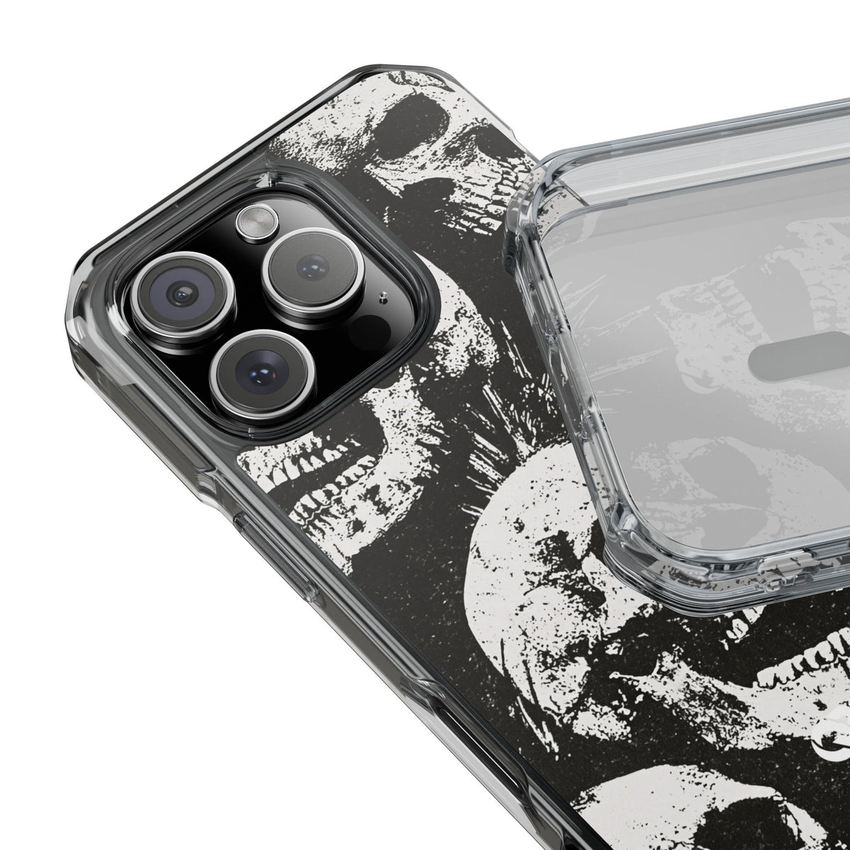 Punk Skull Riot · Clear Impact Magnetic Phone Case for iPhone · Black