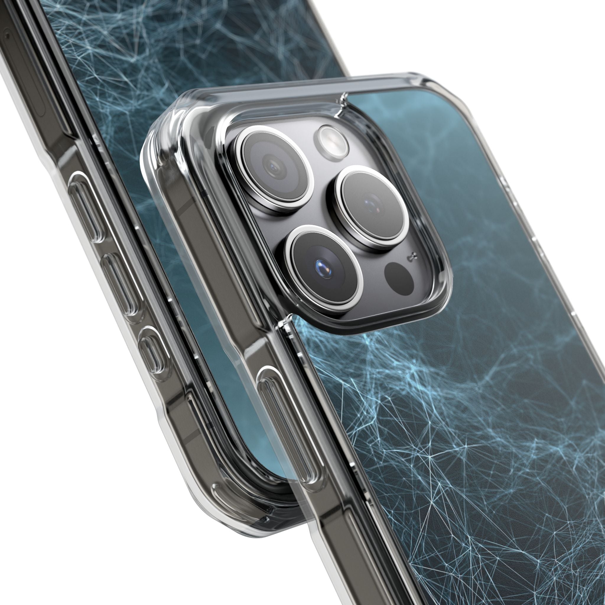 Teal Impact MagSafe Phone Case for iPhone - Arctic Neural Mesh