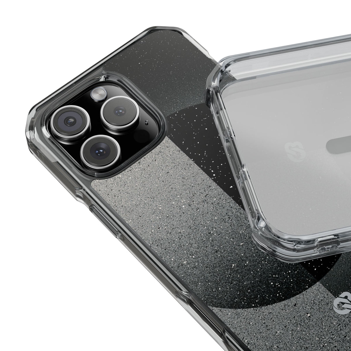 Black Impact MagSafe Phone Case for iPhone - Lunar Static Orbit