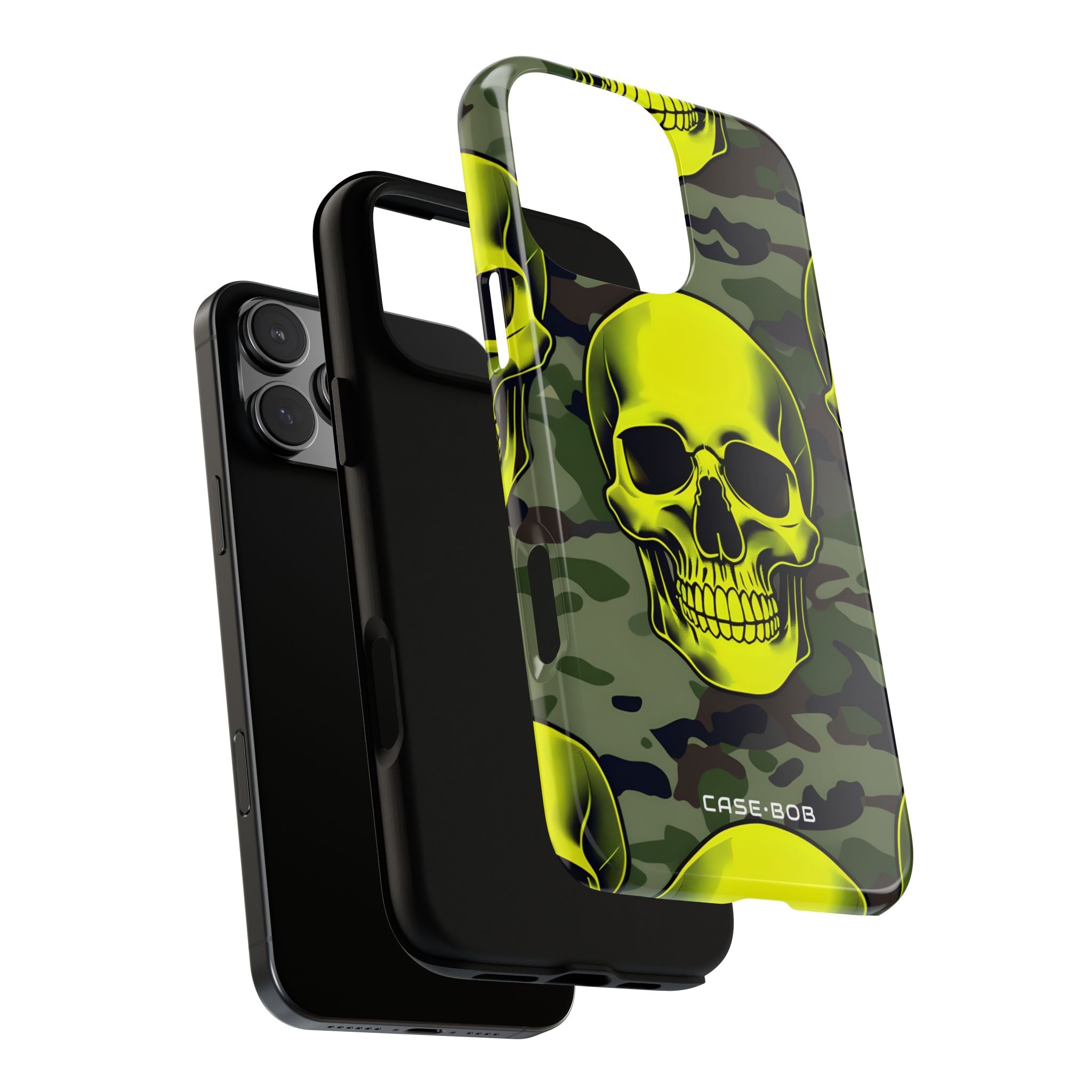 Neon Skull Camo iPhone 16 Pro Max Skal - Tough