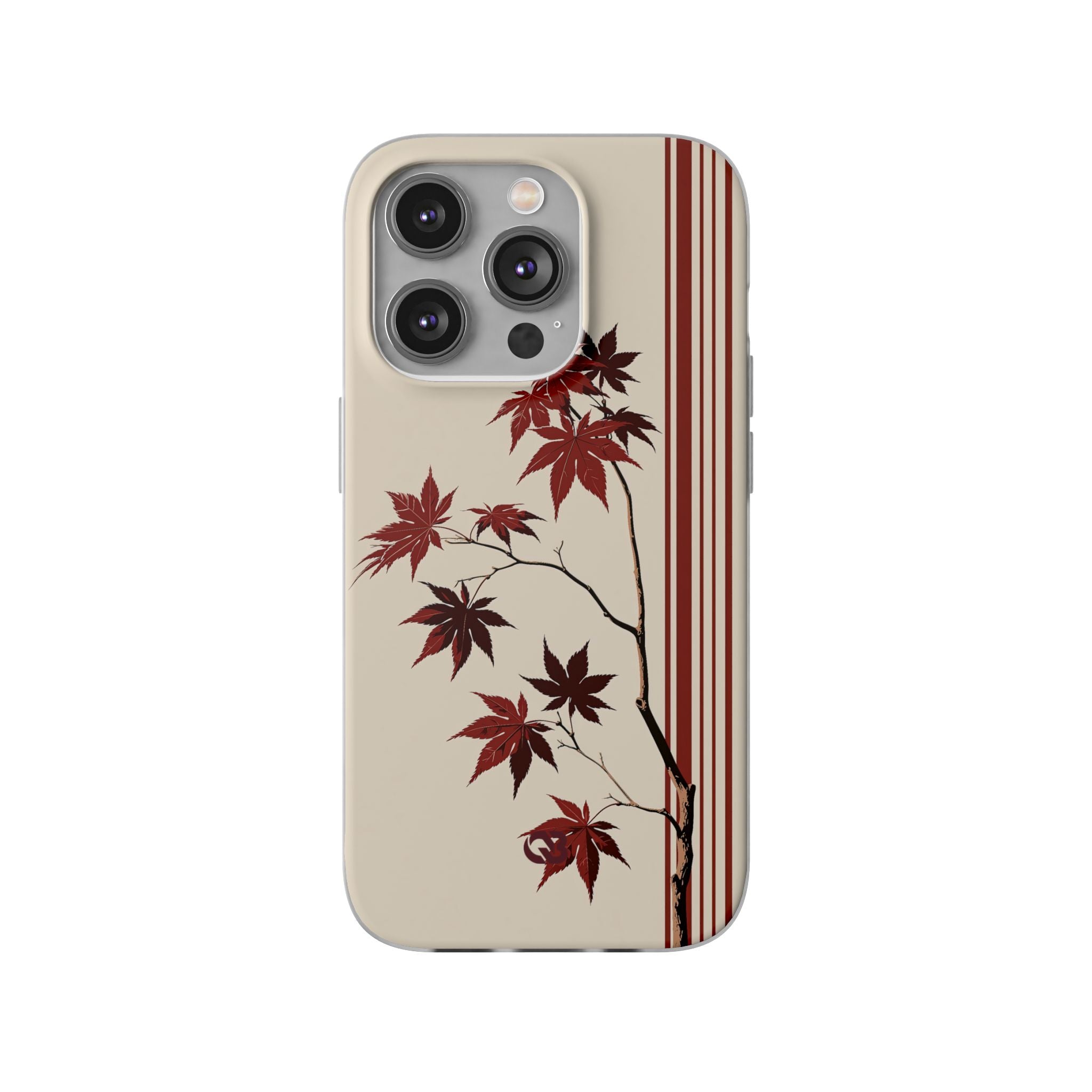 Red Lite Phone Case for iPhone - Crimson Momiji Stripe