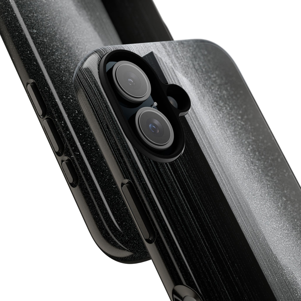 Black Tough Phone Case for iPhone - Brutalist Pixel Monolith
