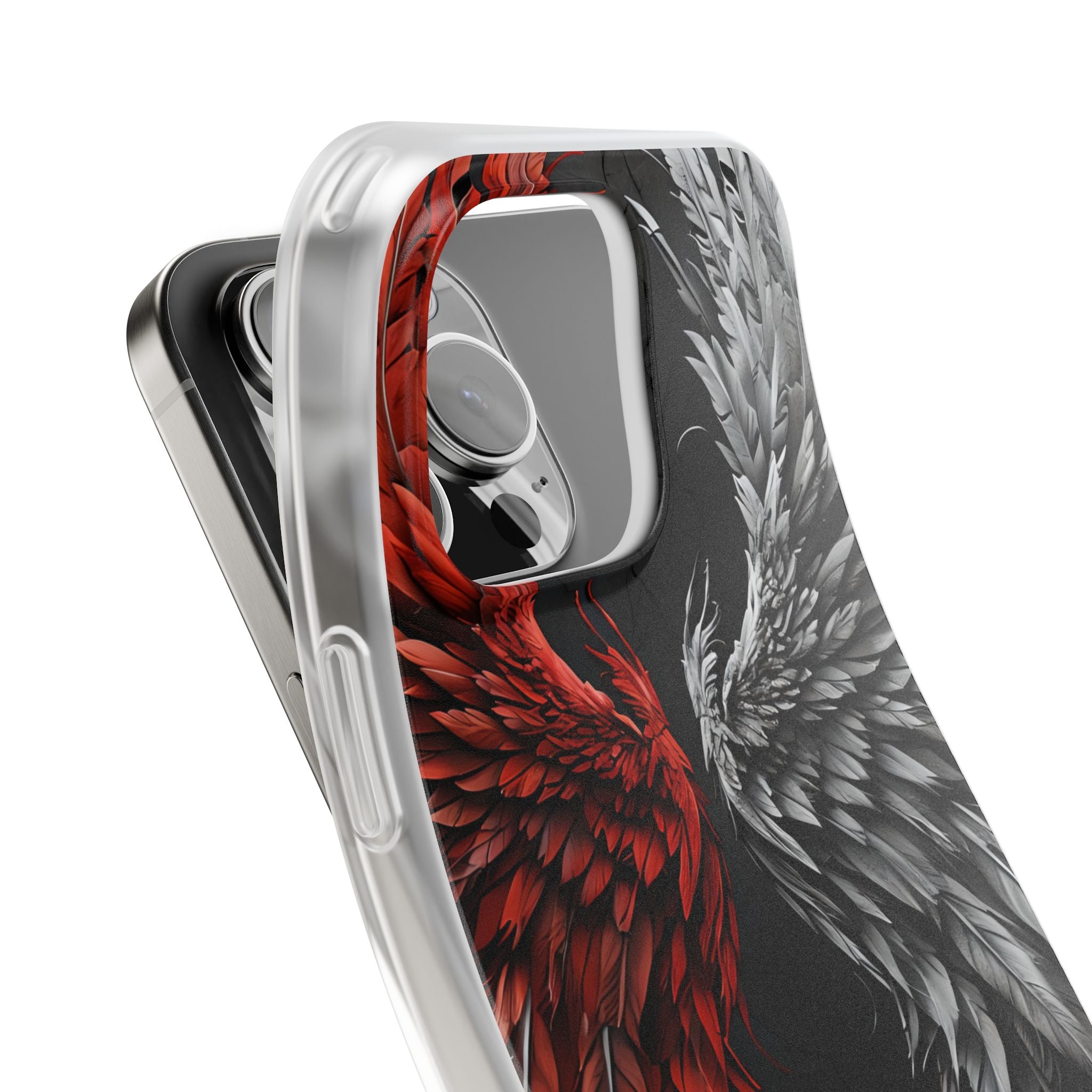 Crimson White Wings iPhone 16 Pro Max Cover - Soft