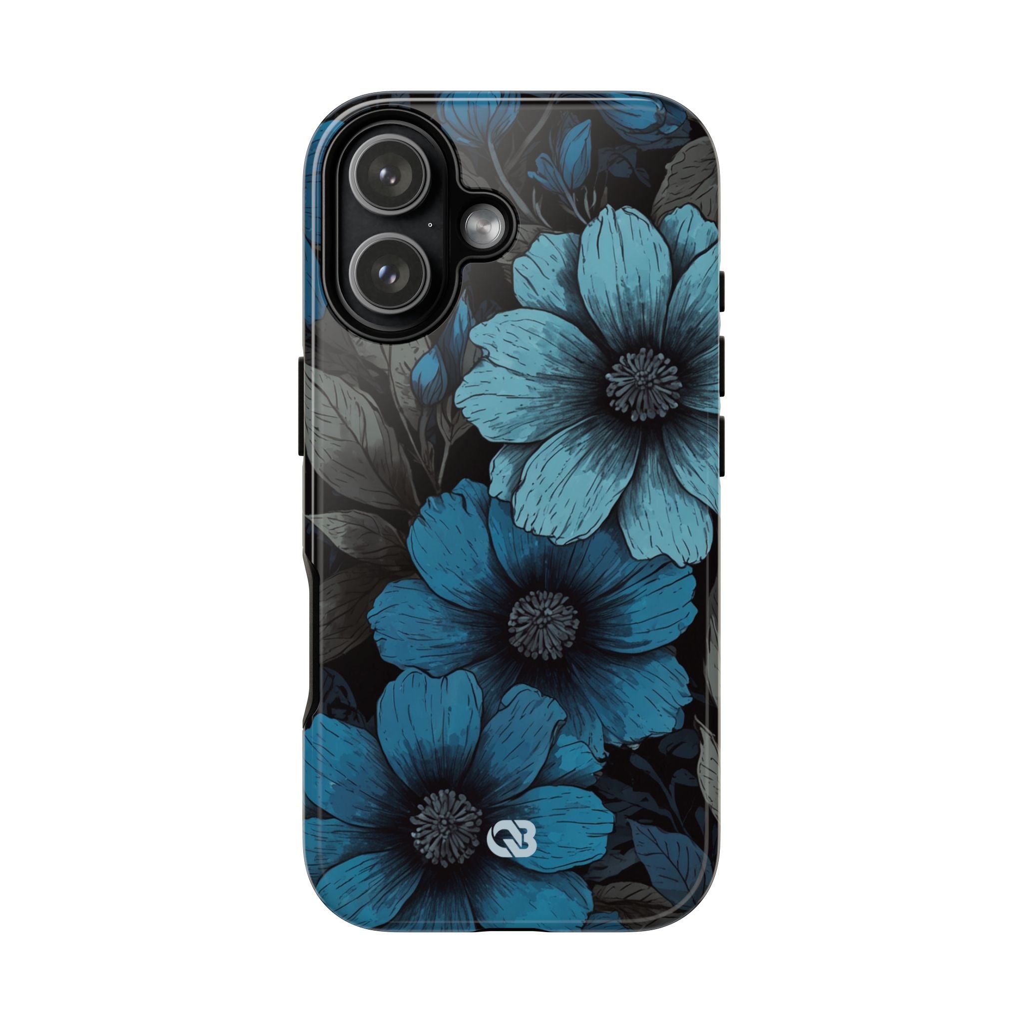 Obsidian Blue Petals · Coque de téléphone Tough pour iPhone