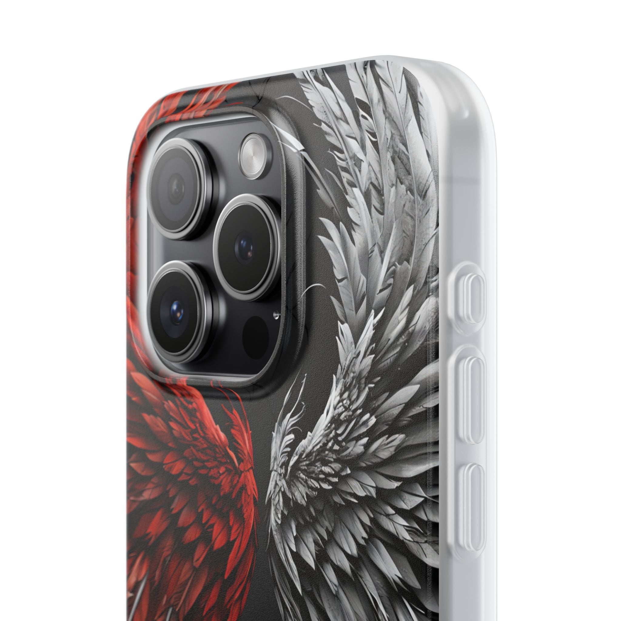 Split Crimson Wing · Soft Phone Case for iPhone