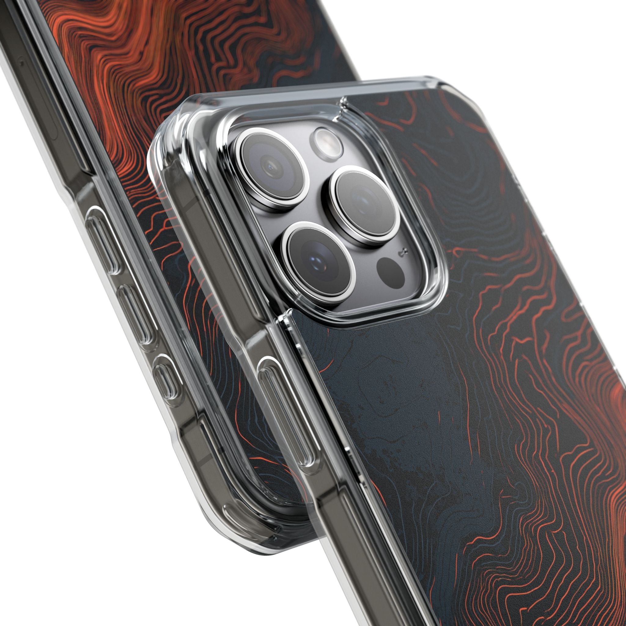 Black Impact MagSafe Phone Case for iPhone - Volcanic Basalt Map