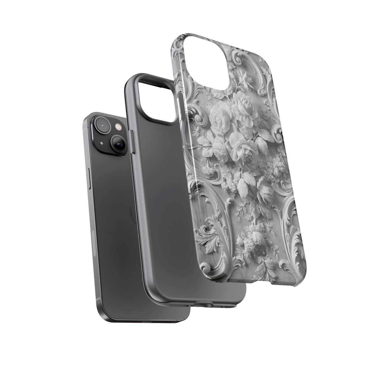 Rococo Marble Rose · Tough Phone Case for iPhone · White