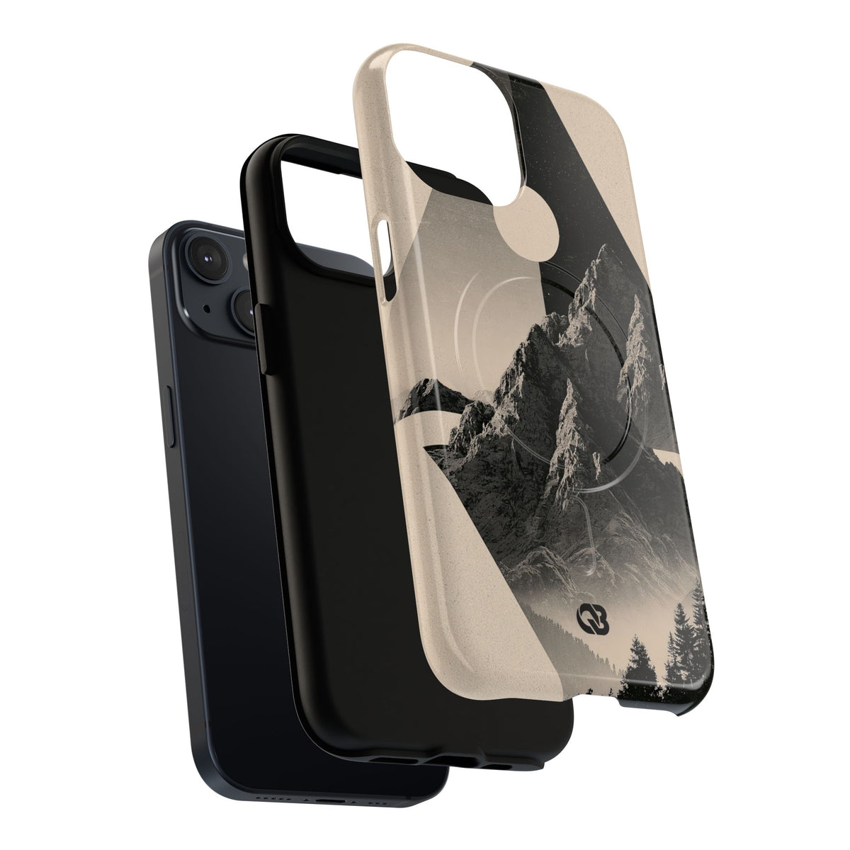 Beige Tough 2.0 Magsafe Phone Case for iPhone - Obsidian Summit Parchment