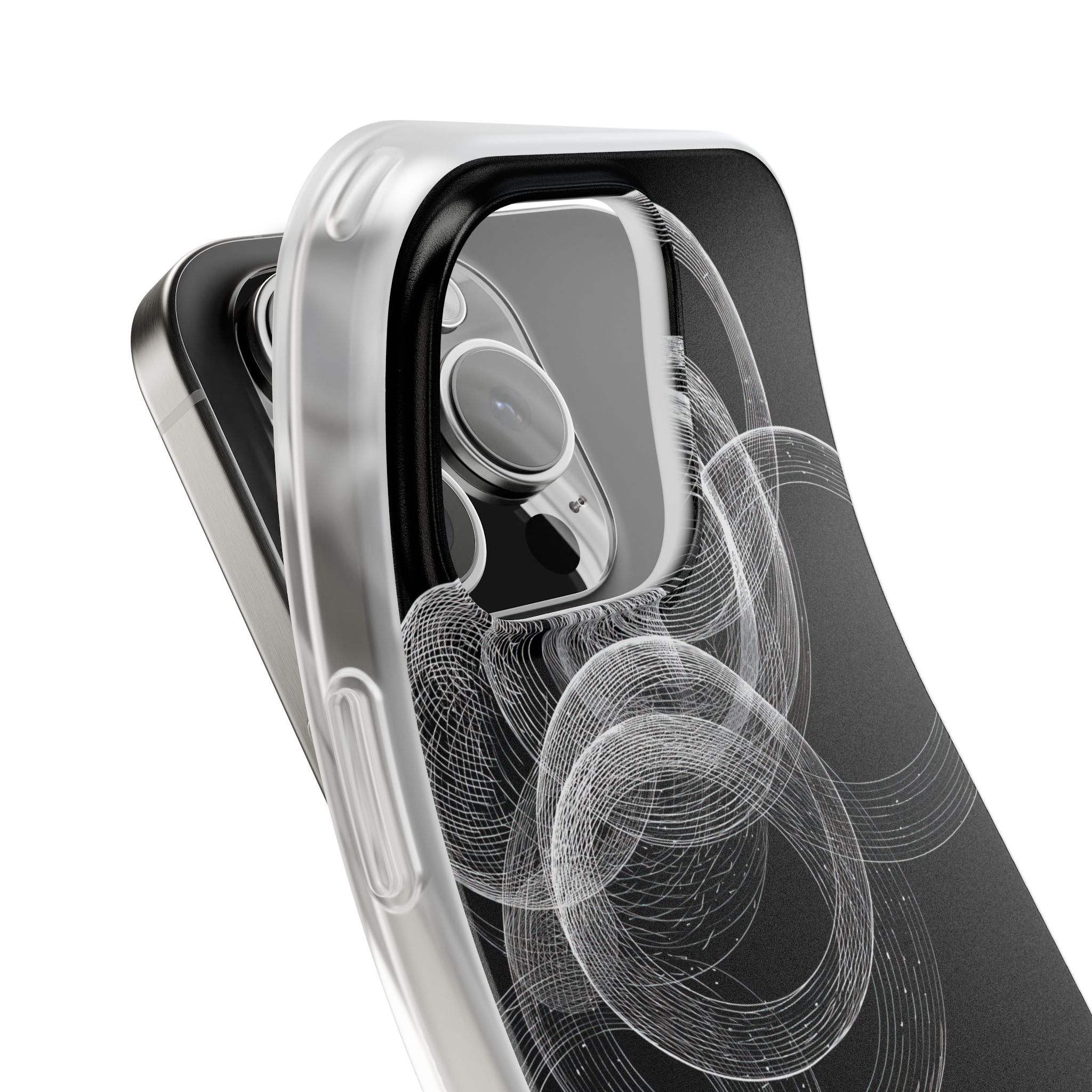Black Lite Phone Case for iPhone - Kinetic Wireframe Orbit