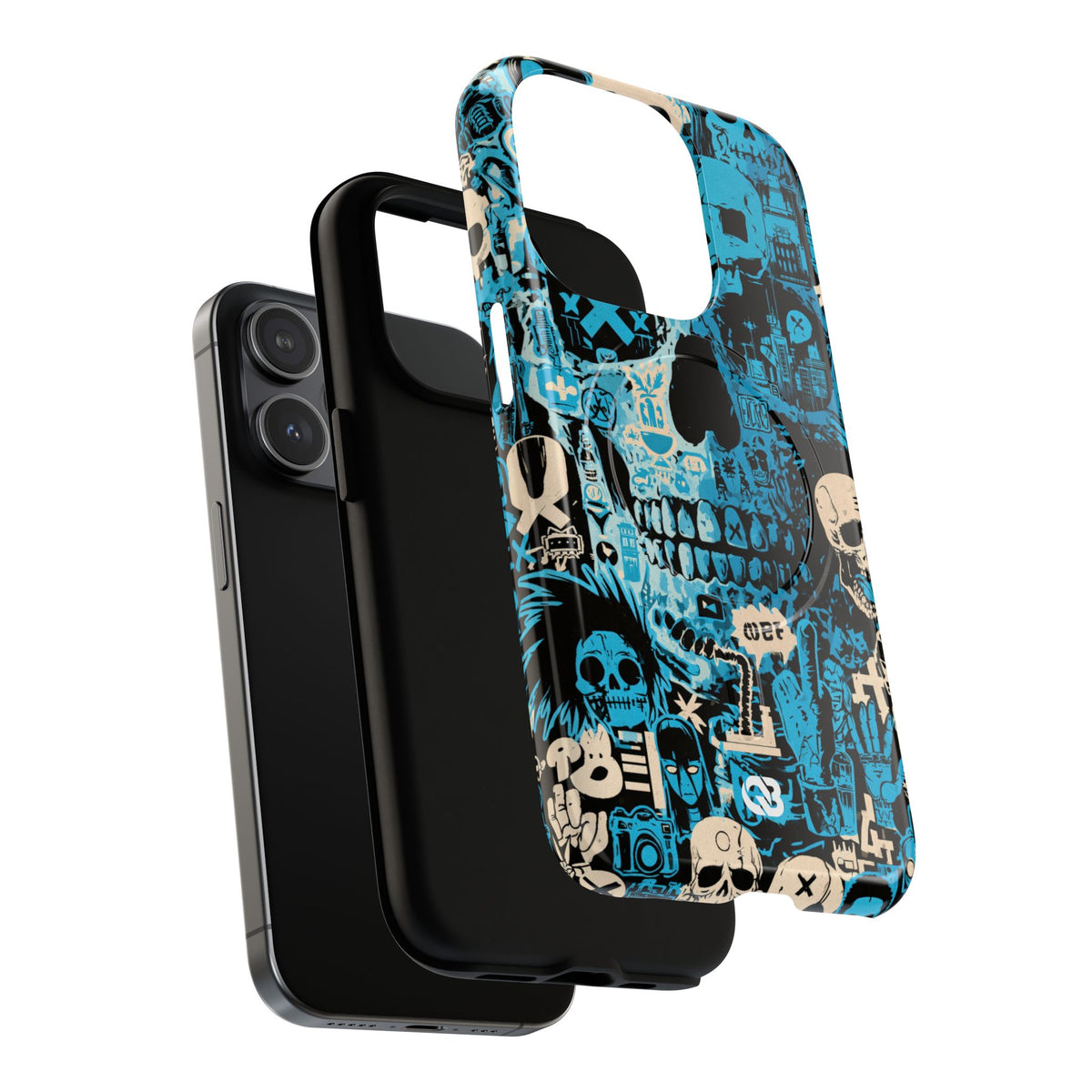 Electric Skull Graffiti · Tough 2.0 Magnetic Phone Case for iPhone · Blue