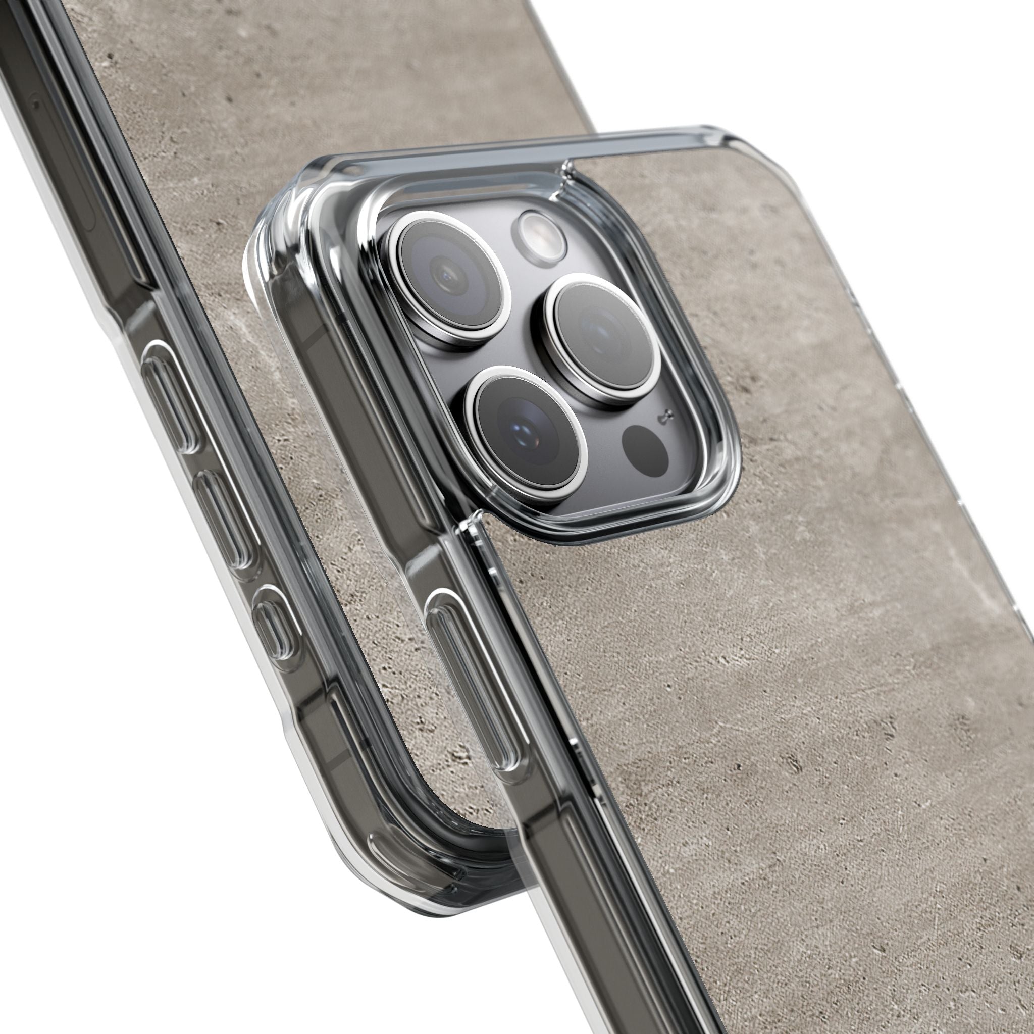 Grey Impact MagSafe Phone Case for iPhone - Brutalist Stone Grit