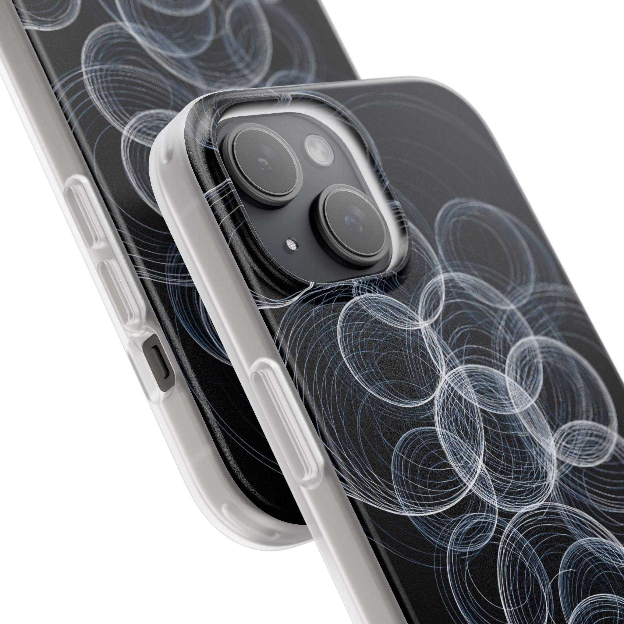 Black Lite Phone Case for iPhone - Frosted Ring Matrix
