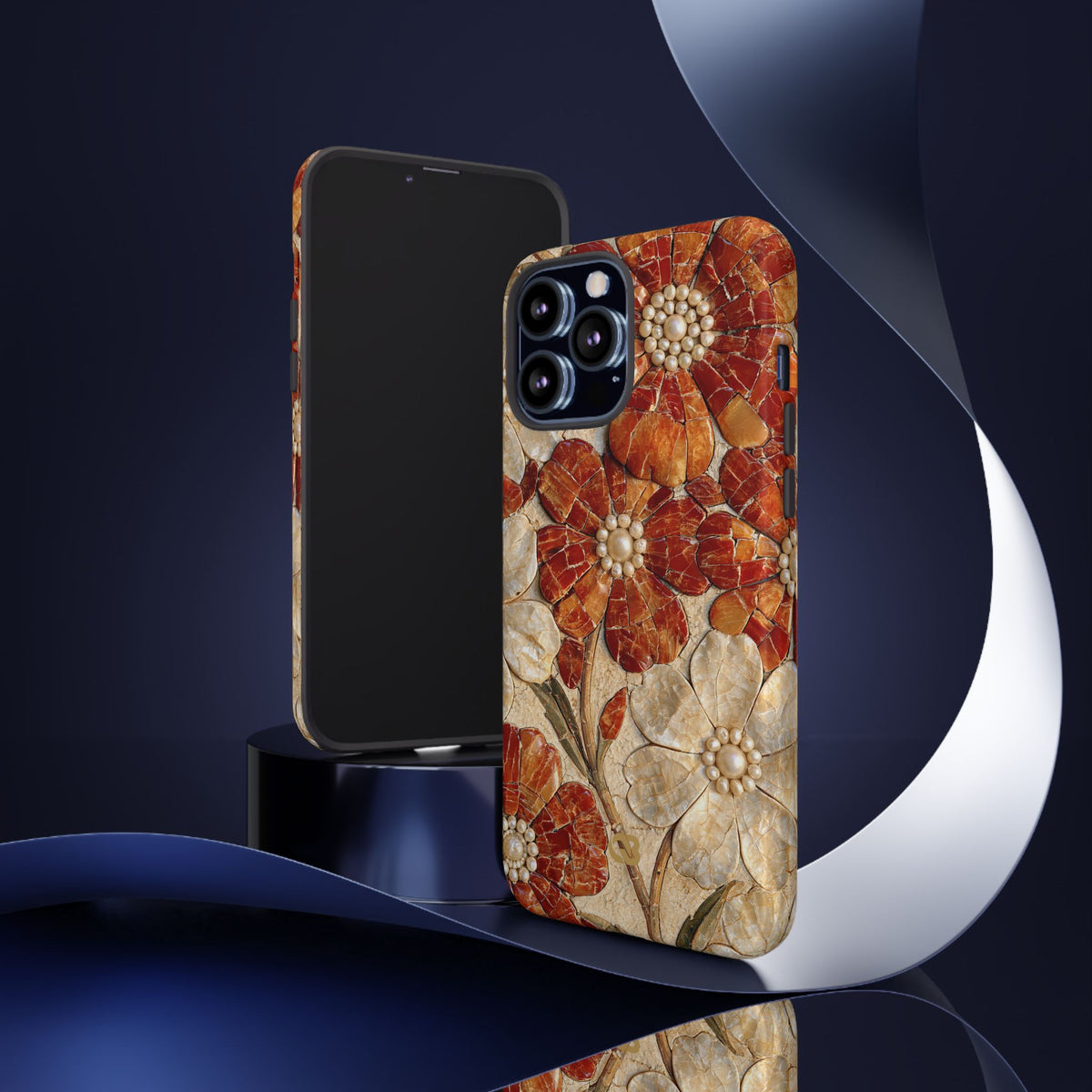 Carnelian Pearl Bloom · Tough Phone Case for iPhone · Orange