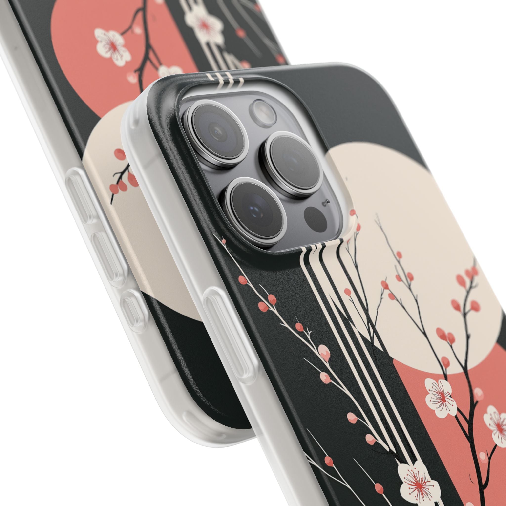 Black Lite Phone Case for iPhone - Kyoto Midnight Blossom