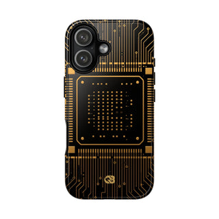 Gold Tough Phone Case for iPhone - Cyber Gold Processor