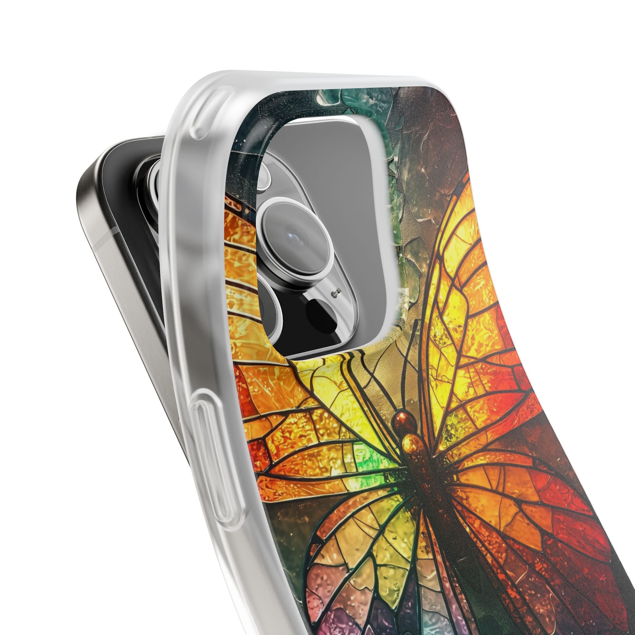 Stained Glass Butterfly iPhone 16 Pro Case - Soft