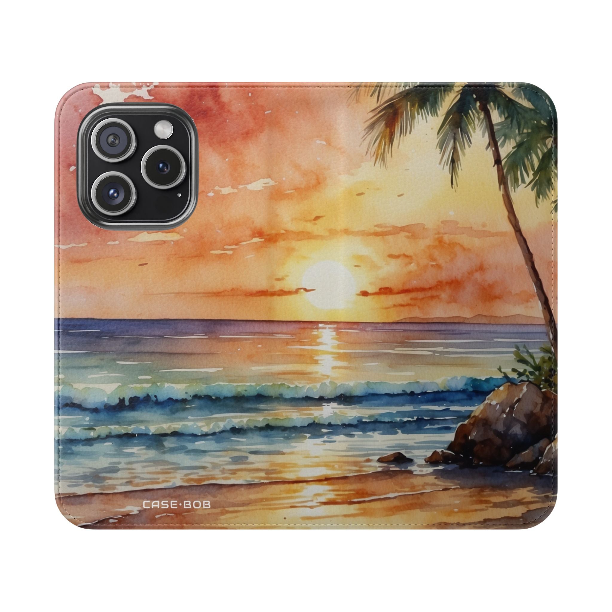 Golden Palm Sunset - iPhone 15 Pro Case - Wallet