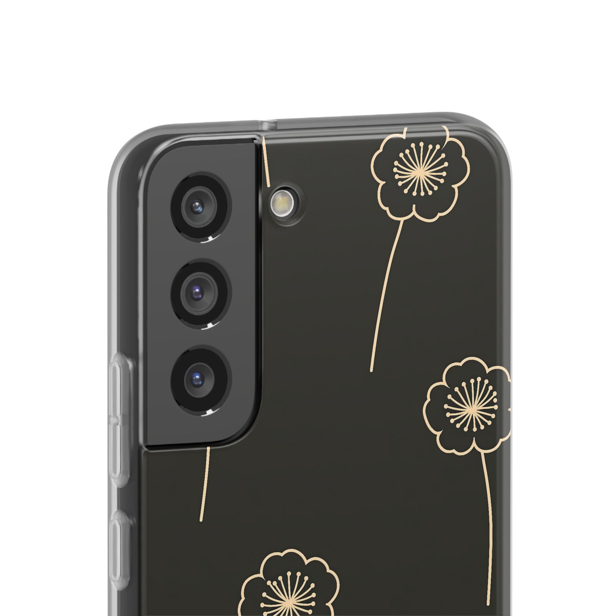 Black Lite Phone Case for Samsung - Obsidian Sand Petals