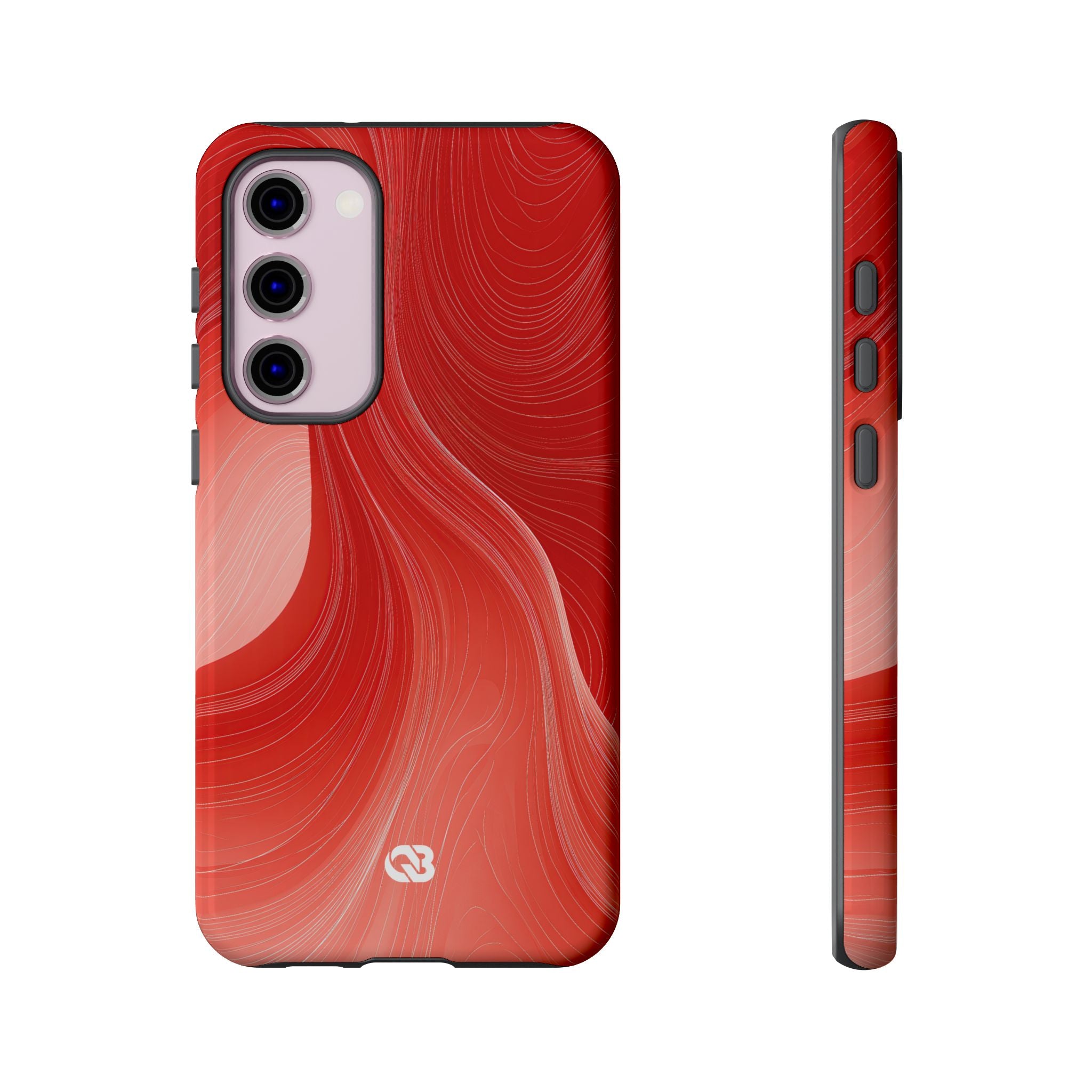 Red Tough Phone Case for Samsung - Crimson Silk Strands