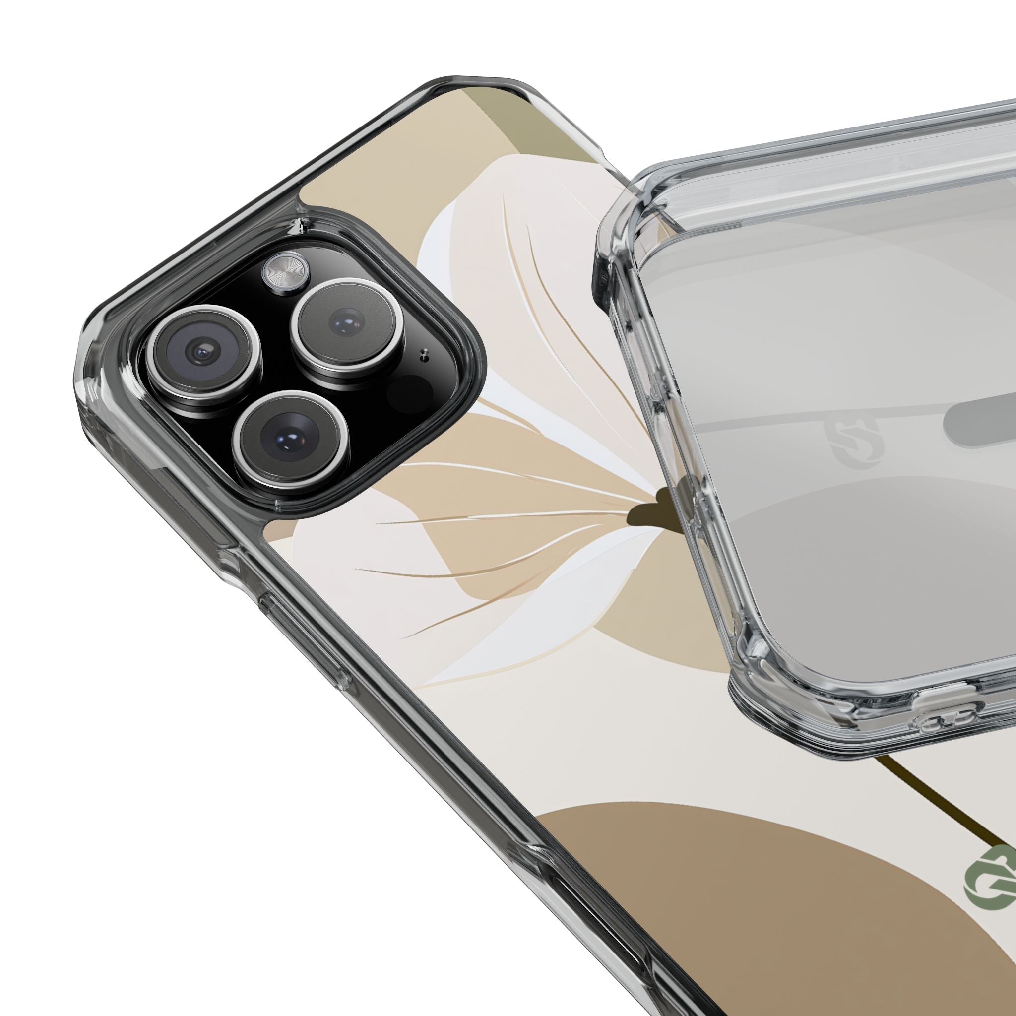 Beige Impact MagSafe Phone Case for iPhone - Sage Linen Magnolia