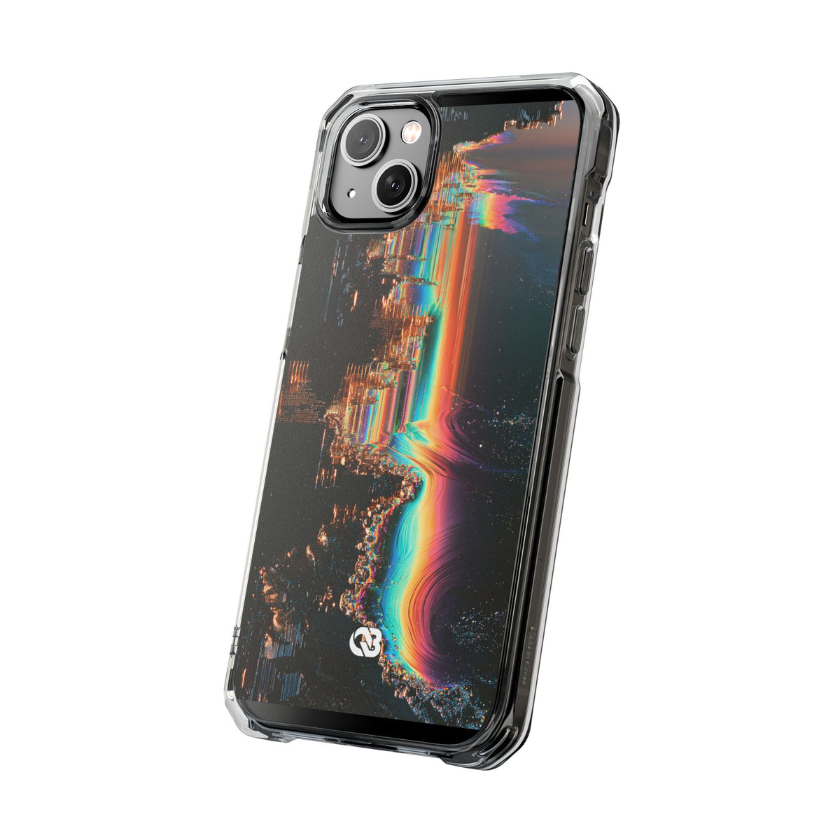 Prismatic Circuit · Clear Impact Magnetic Phone Case for iPhone · Black