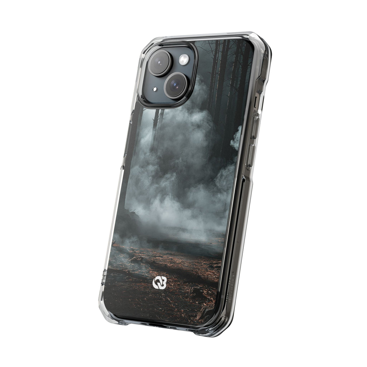 Shadowed Pine Mist · Clear Impact Magnetic Phone Case for iPhone · Black