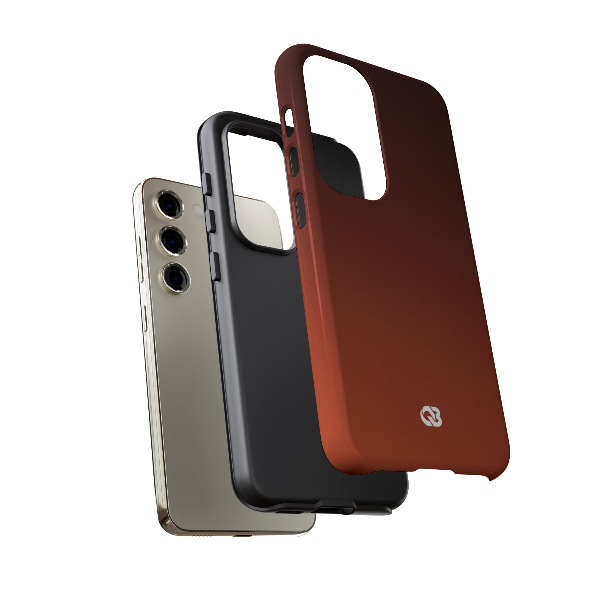 Orange Tough Phone Case for Samsung - Obsidian Ember Fade