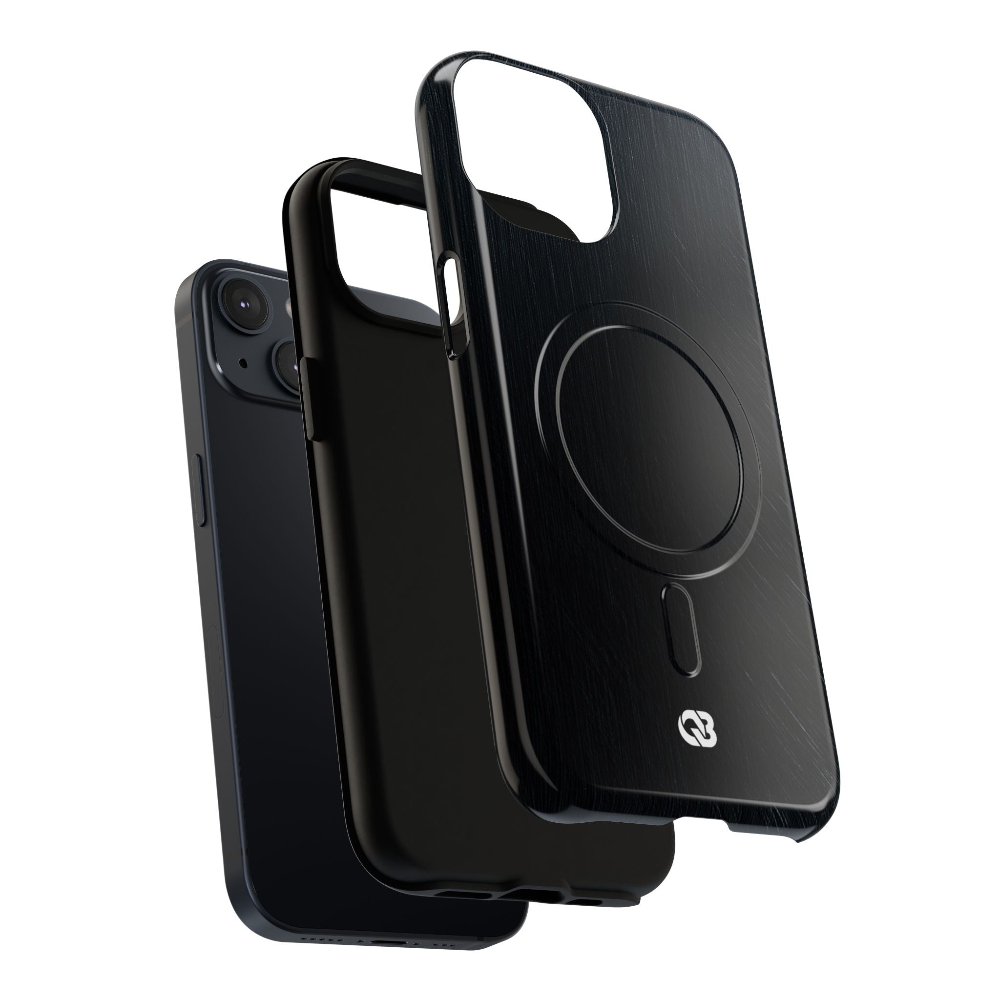 Black Tough 2.0 Magsafe Phone Case for iPhone - Midnight Brushed Grain