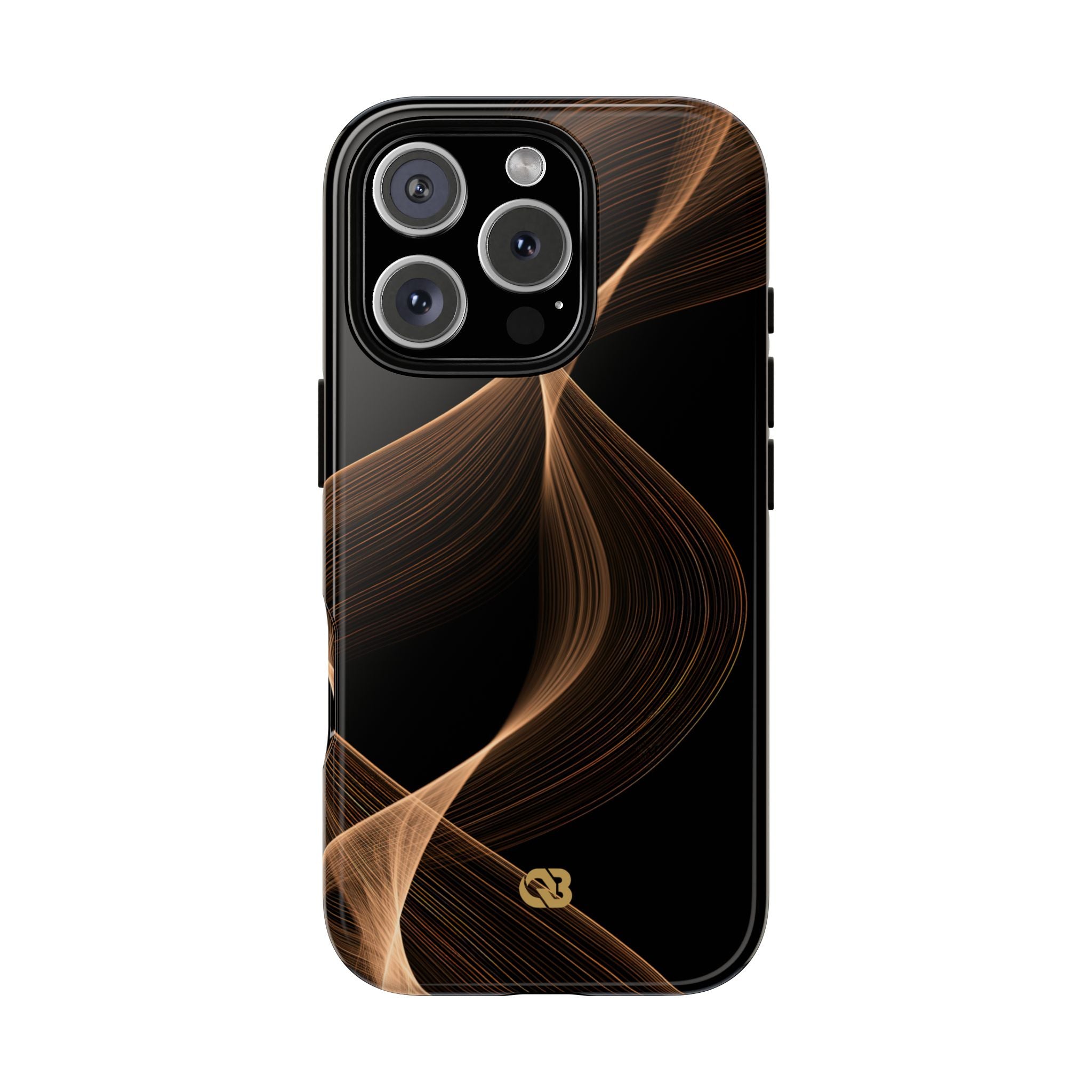 Brown Tough Phone Case for iPhone - Copper Silk Wave