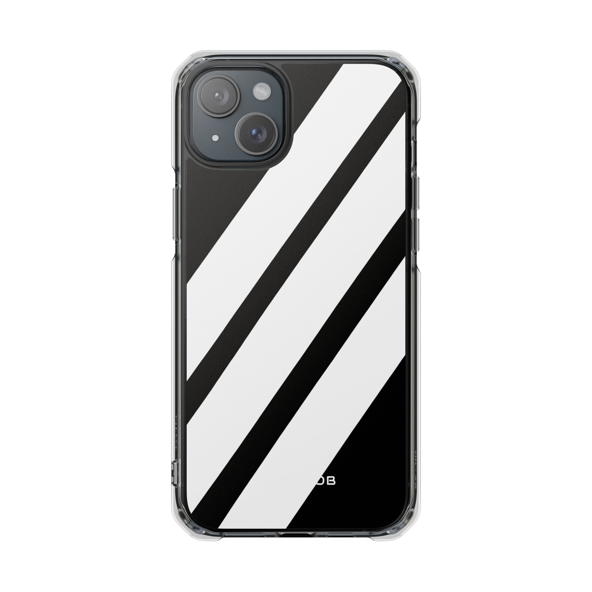 Diagonale Streifen Noir iPhone 15 Plus Case - Impact