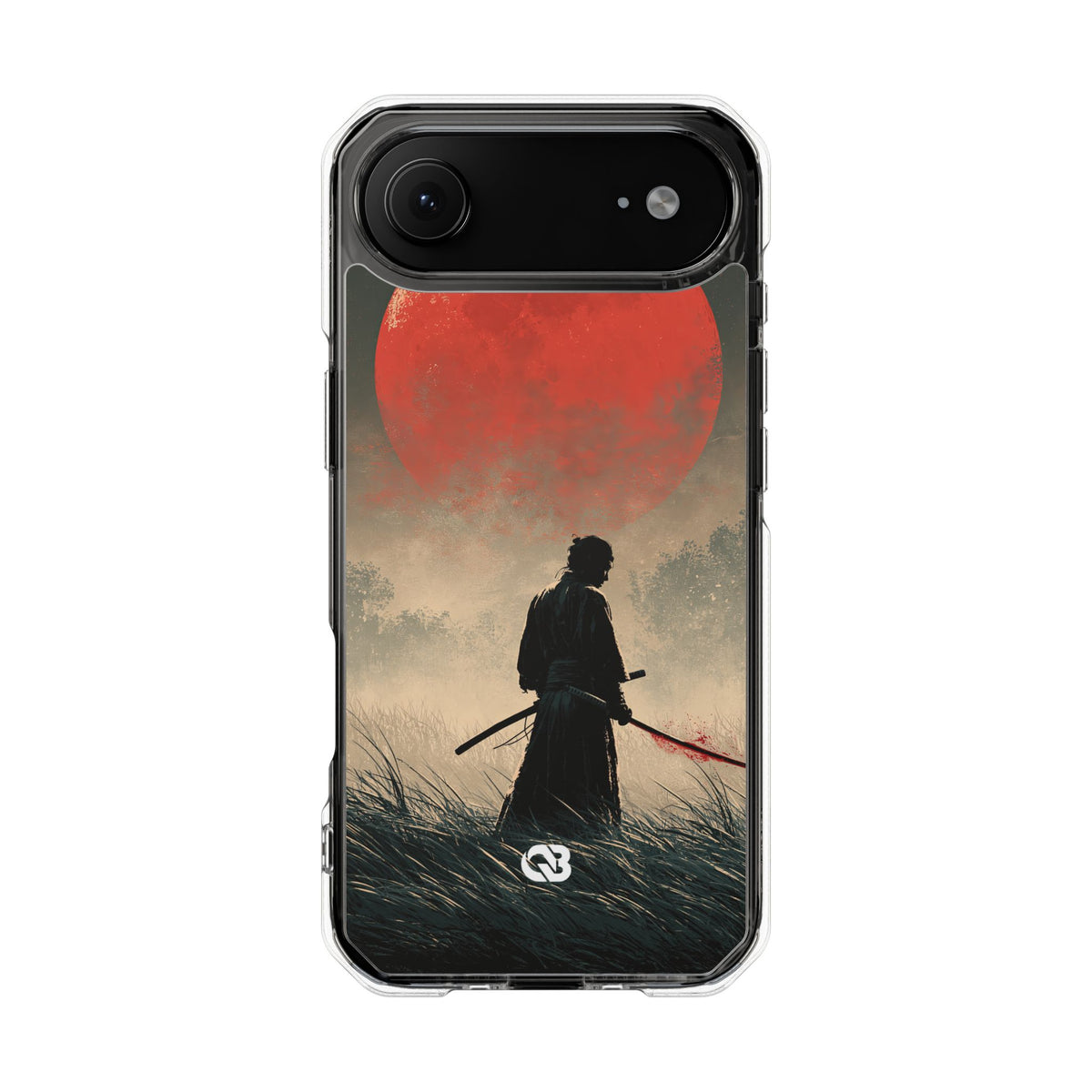 Crimson Moon Ronin · Clear Impact Magnetic Phone Case for iPhone · Red