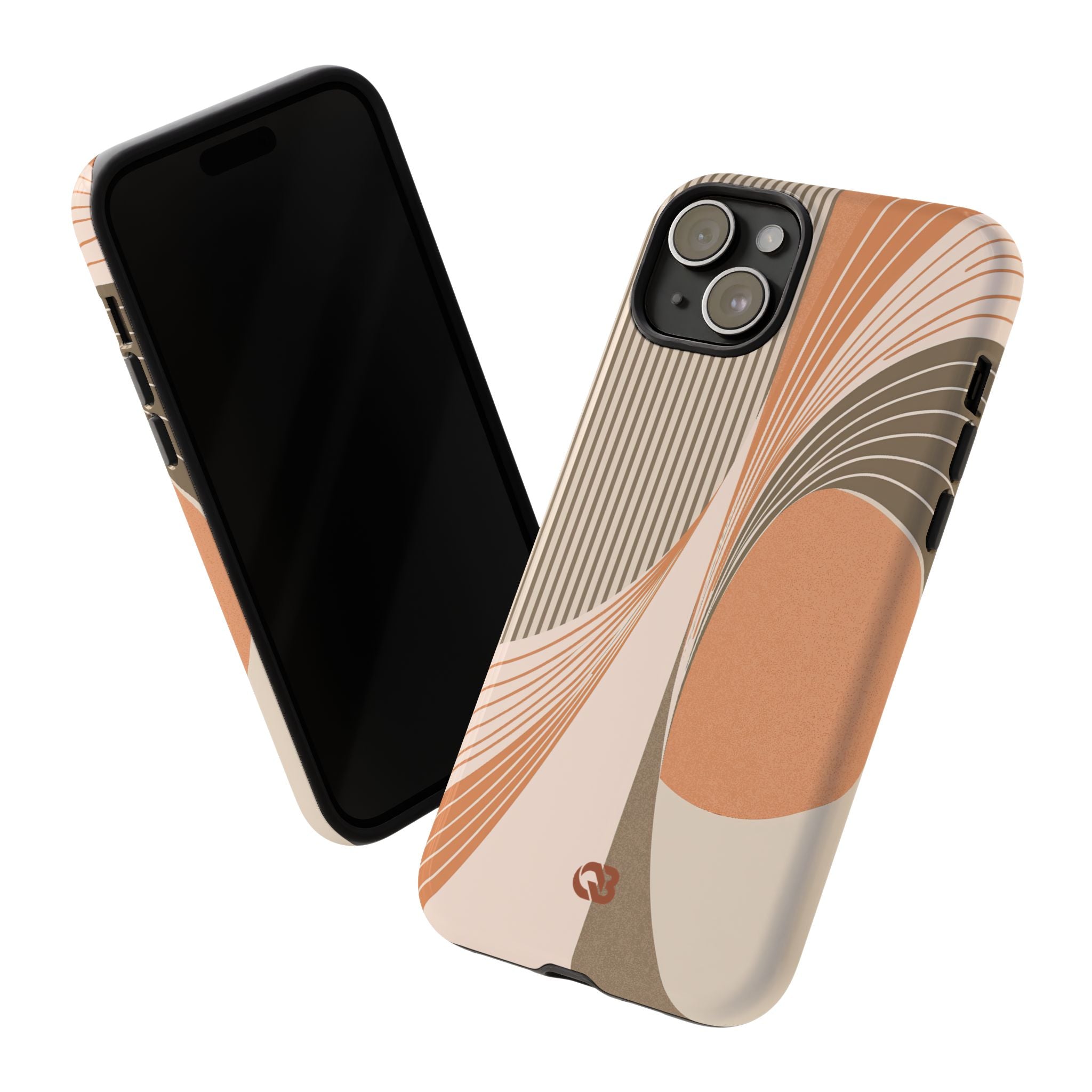 Orange Tough Phone Case for iPhone - Desert Arc Horizon