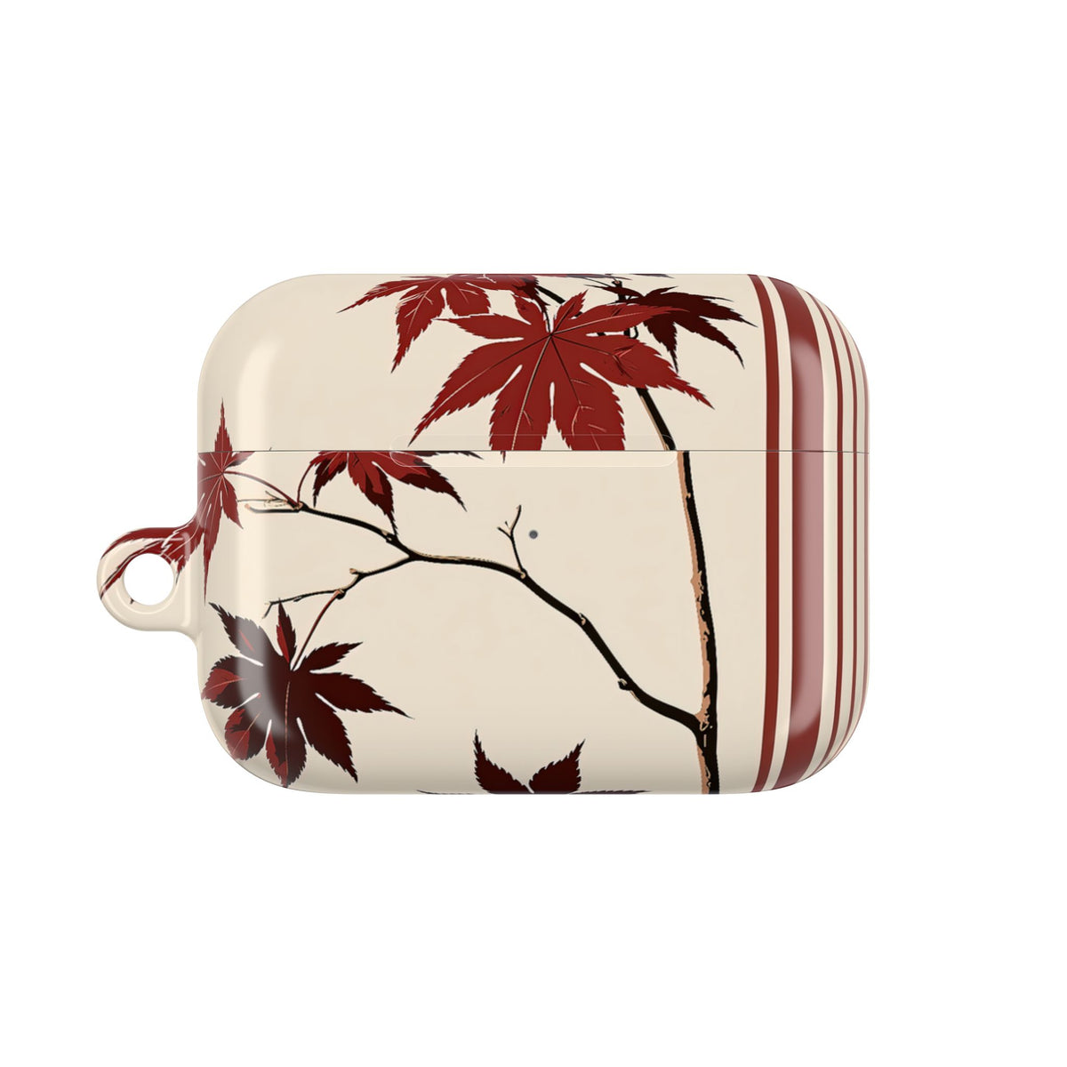Crimson Maple Branch · Hard Case for AirPods & AirPods Pro · Beige