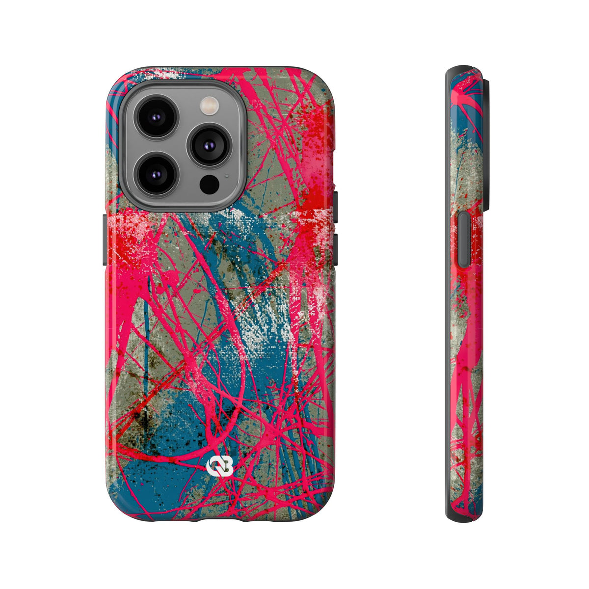 Neon Static Drip · Tough Phone Case for iPhone · Pink