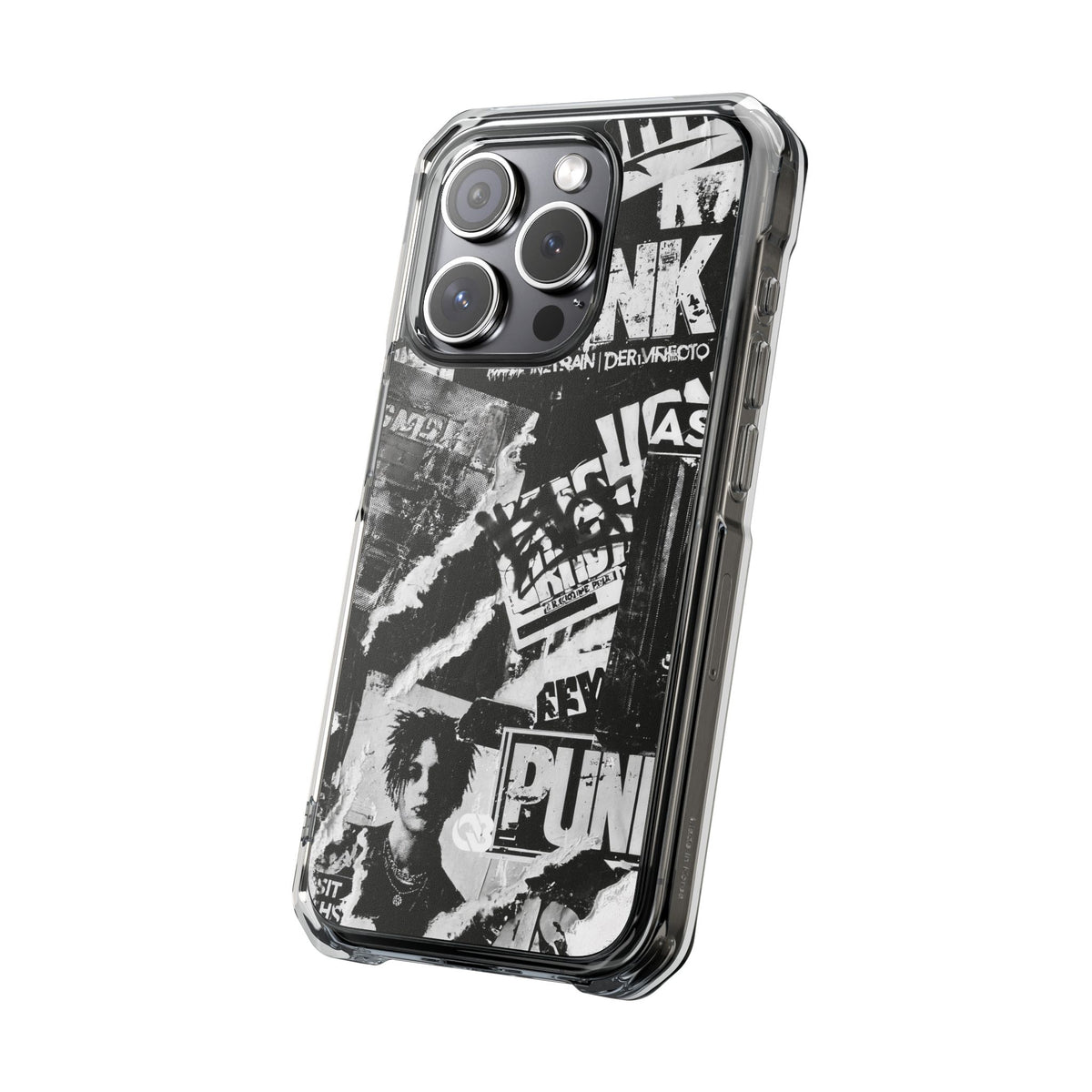 Underground Punk Collage · Clear Impact Magnetic Phone Case for iPhone · Black
