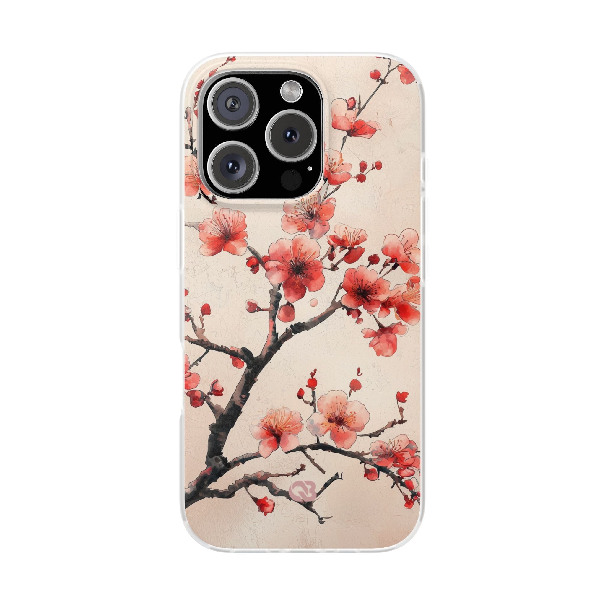 Crimson Silk Flora · Soft Custodia per iPhone