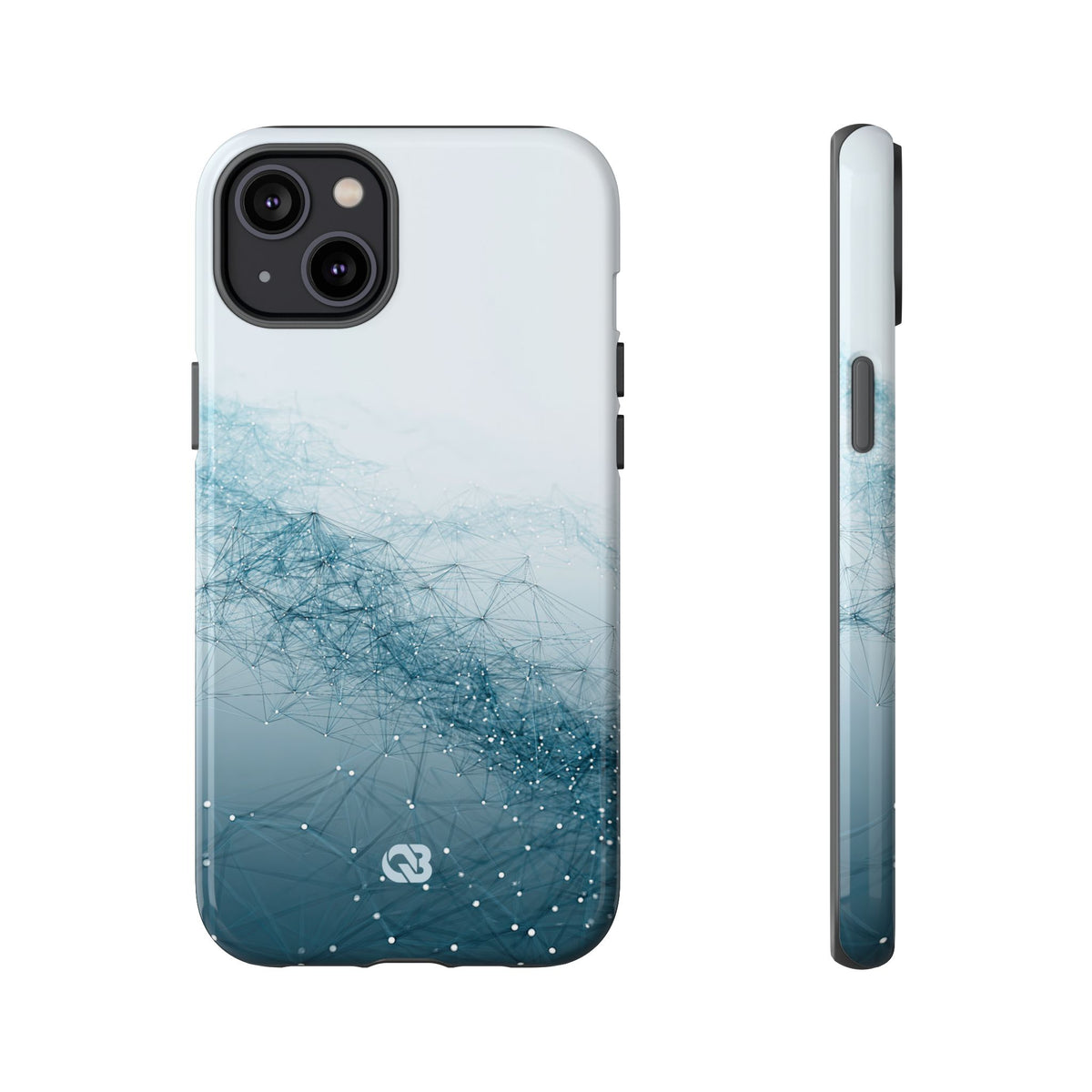 Teal Tough Phone Case for iPhone - Cyan Vector Lattice