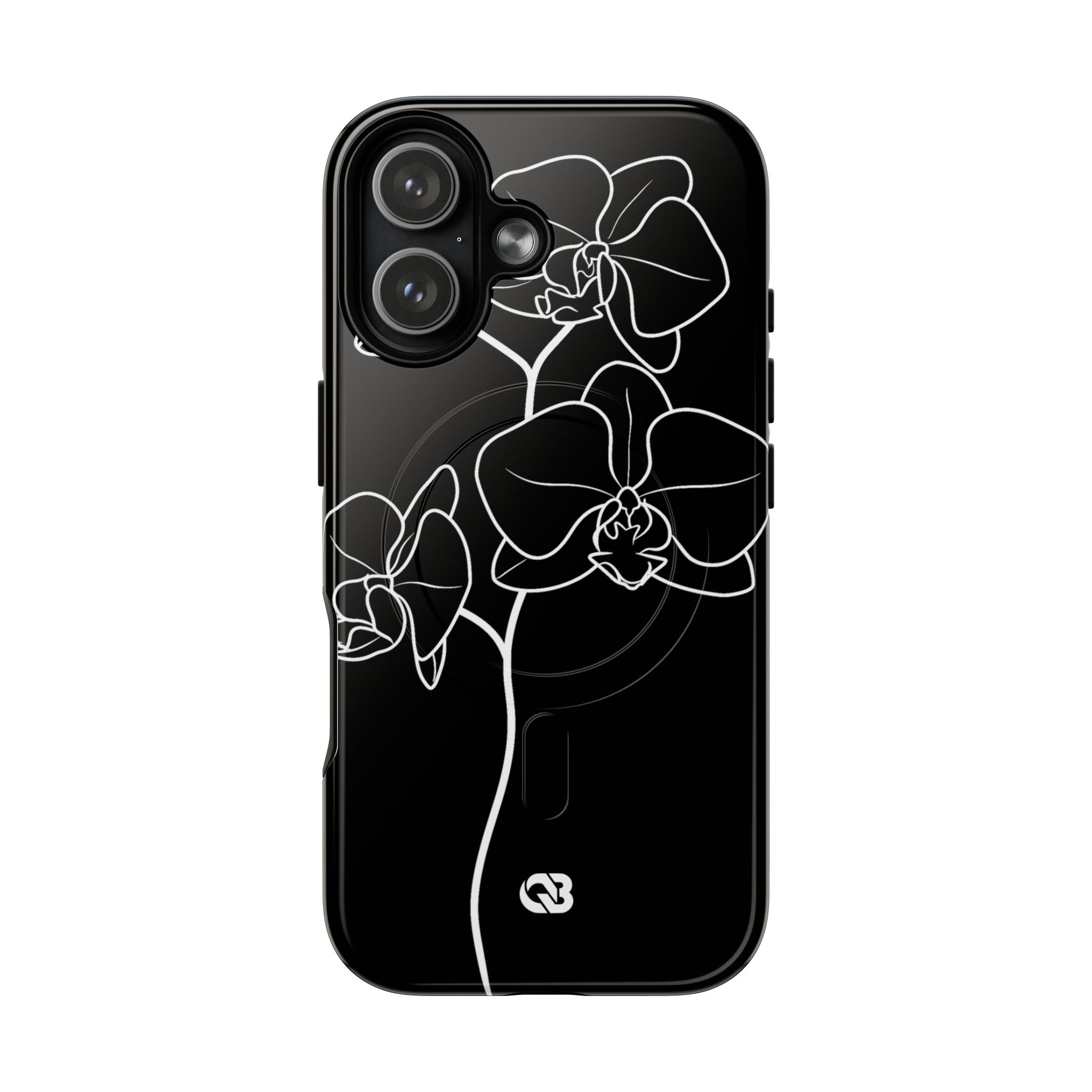 Black Tough 2.0 Magsafe Phone Case for iPhone - Noir Alabaster Orchid