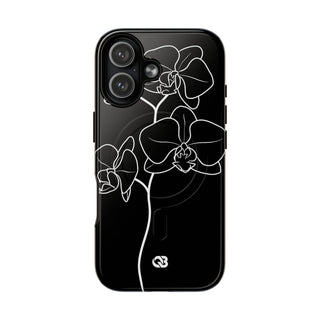 Black Tough 2.0 Magsafe Phone Case for iPhone - Noir Alabaster Orchid