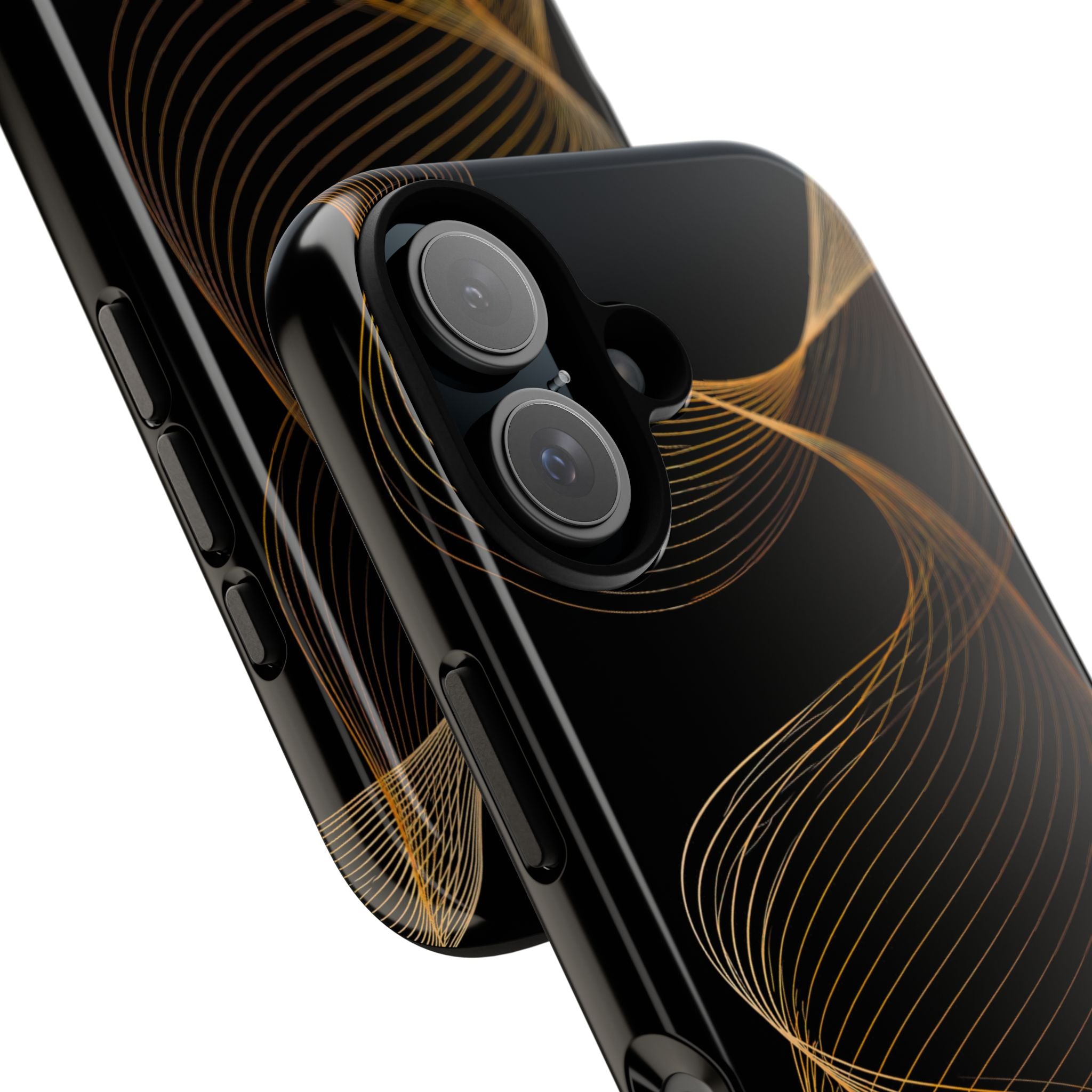 Gold Tough Phone Case for iPhone - Burnished Bronze Helix