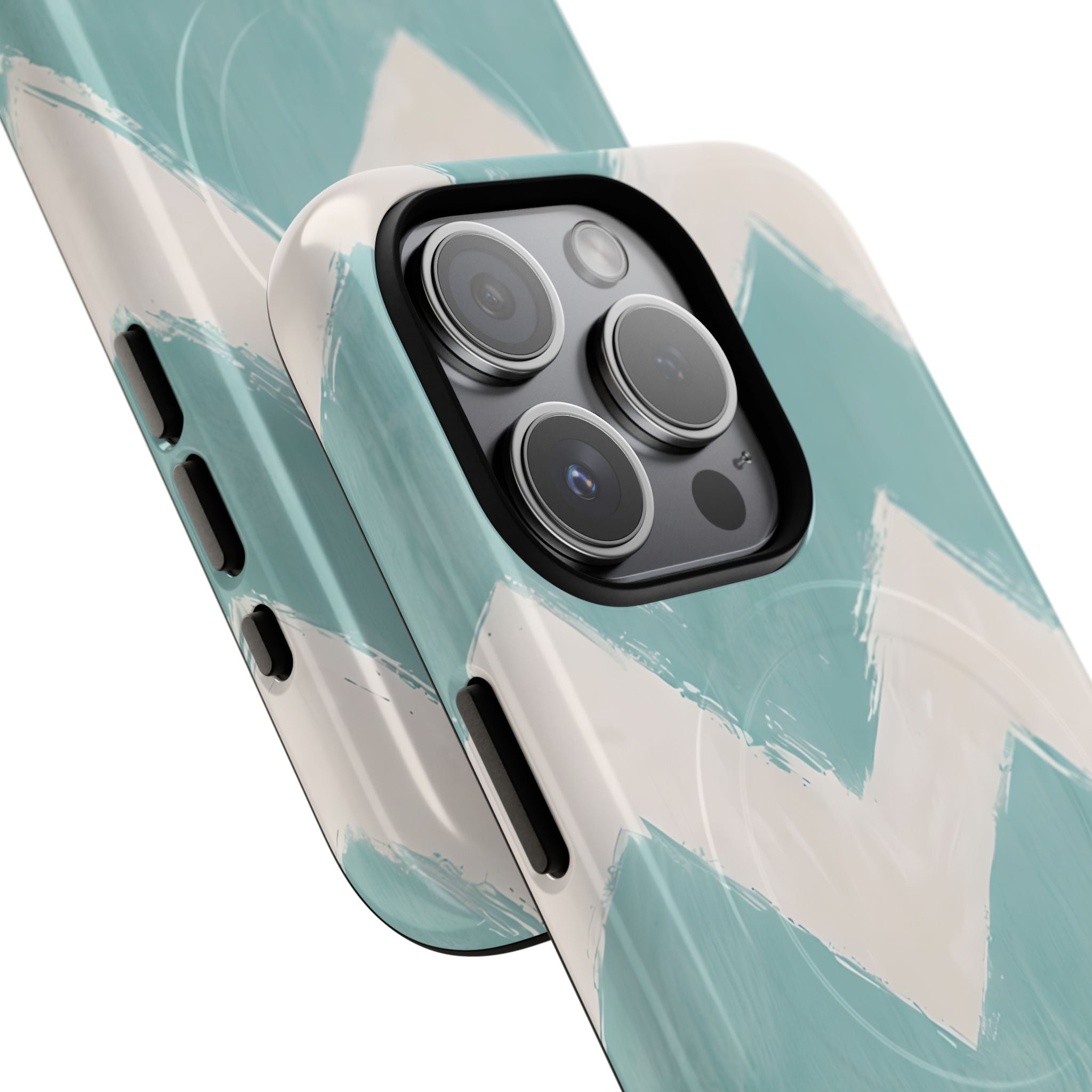 Teal Painted Chevron · Tough+ Phone Case for iPhone · Magsafe